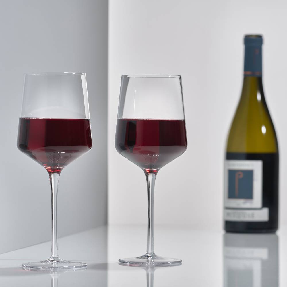 Premium ZONE DENMARK Crystal Red Wine Glasses Set of 2 - Elegant Stemware for Fine Dining, Romantic Dinners & Wine Tasting Parties
