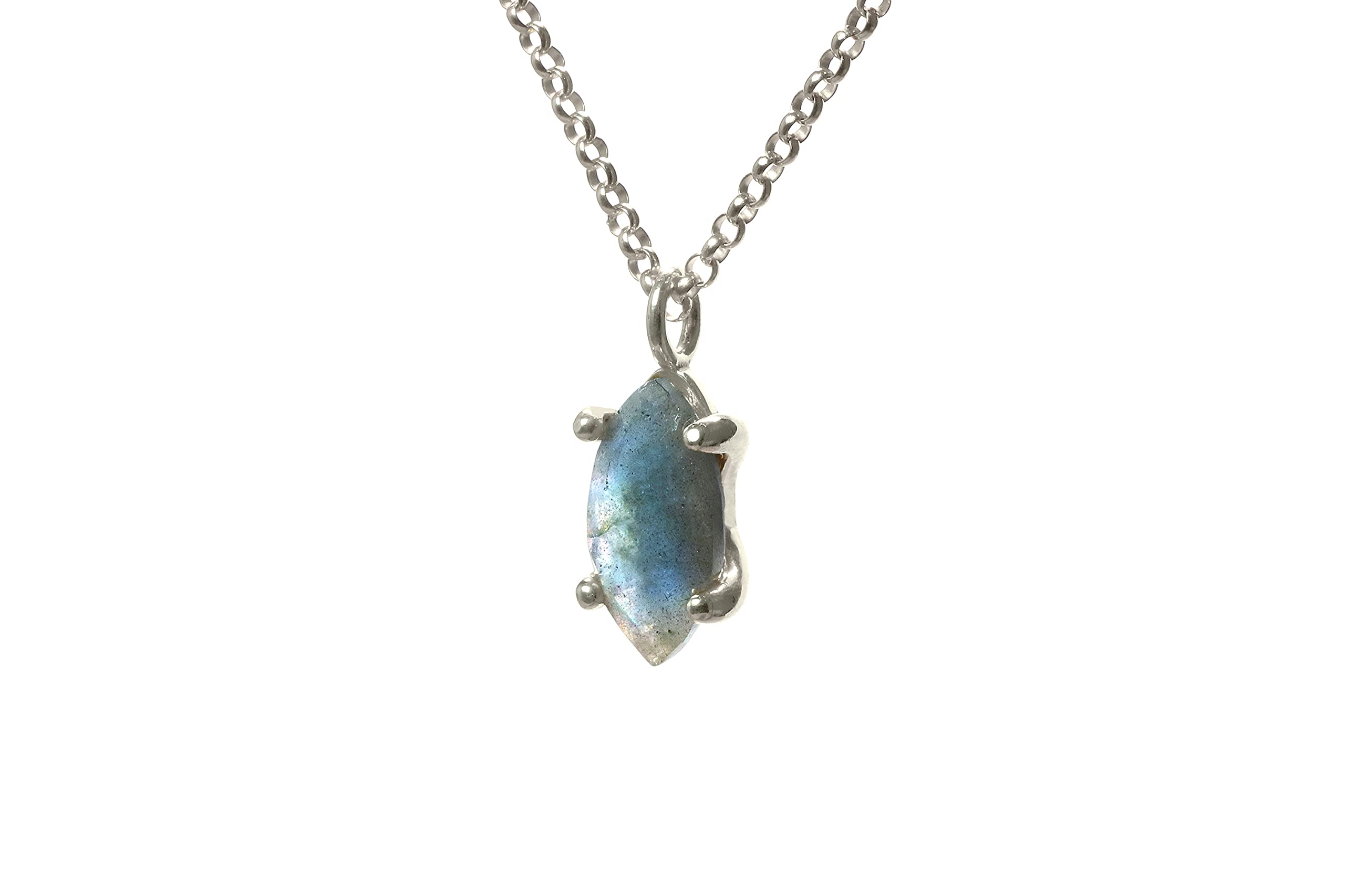 Anemone Unique Flashy Labradorite Necklace - Elegant Gemstone Pendant with Adjustable Chain | Perfect for Everyday Wear, Gift Giving & Boho Fashion