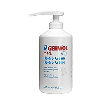 Gehwol Med Lipidro Foot Cream 500ml with Pump Dispenser - Intensive Moisturizing Treatment for Dry, Cracked Feet & Sensitive Skin - Perfect for Daily Foot Care & Pedicures