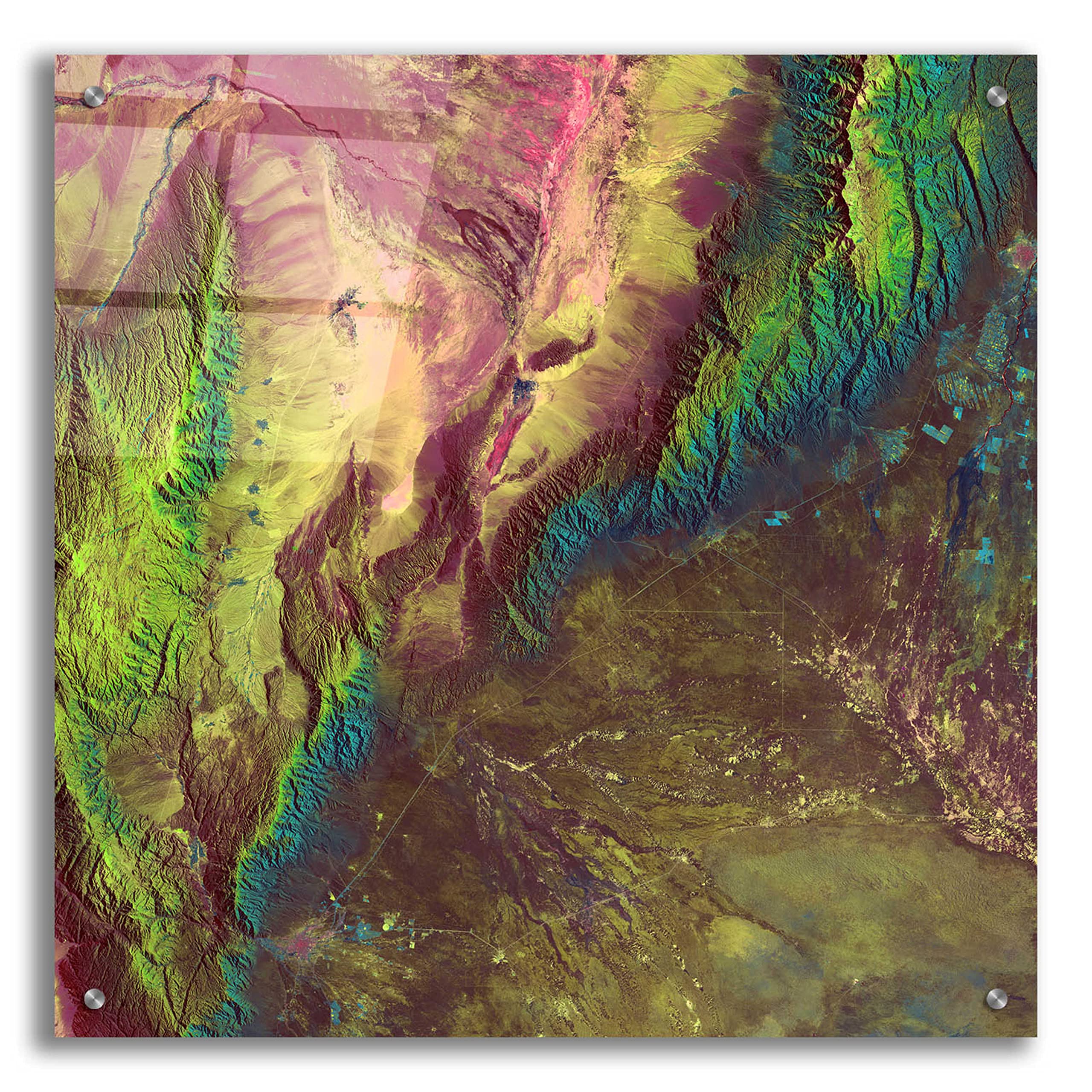 Epic Art 'Earth as Art: Sierra de Velasco' - 24x24 Inch Acrylic Glass Wall Decor - Modern Landscape Painting for Living Room, Office & Bedroom