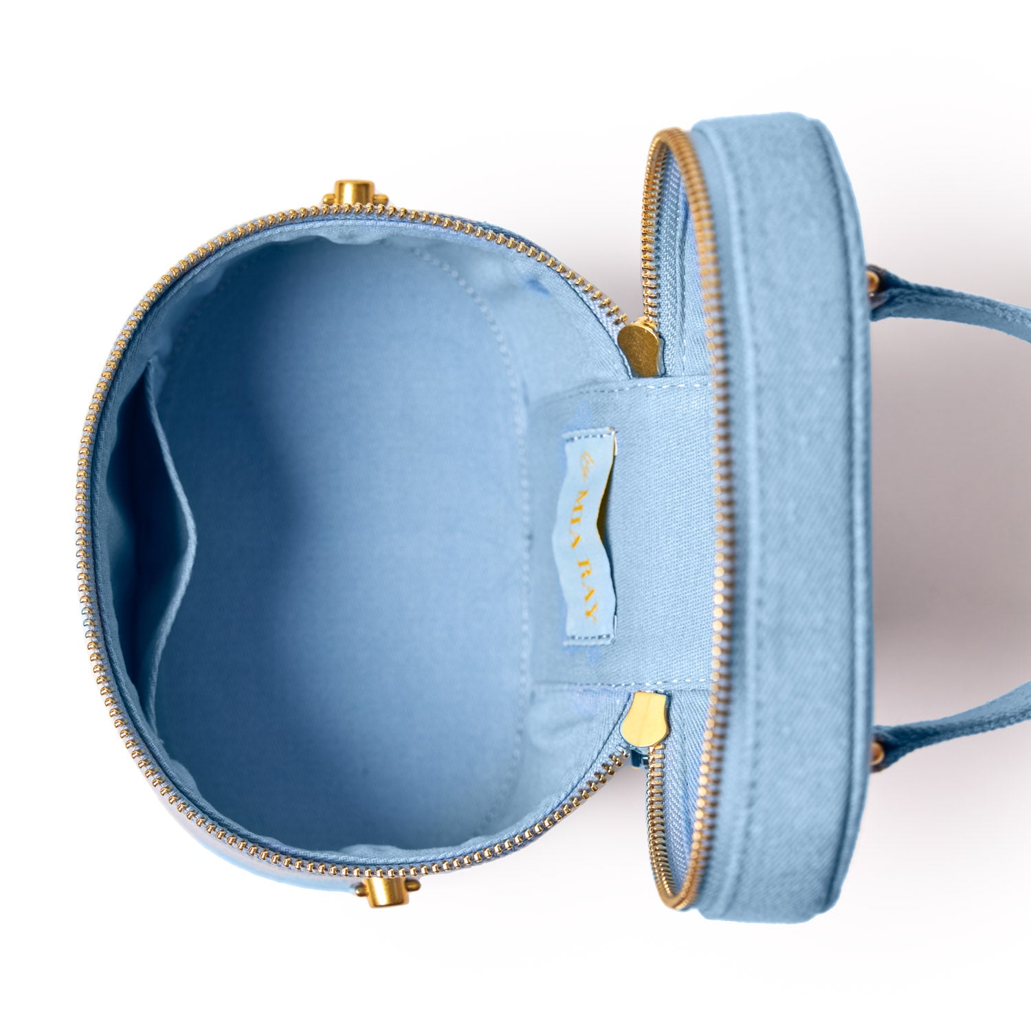 JUMBO DENIM GOLD VANITY BAG - Large Fashionable Women's Handbag for Parties, Travel & Everyday Use