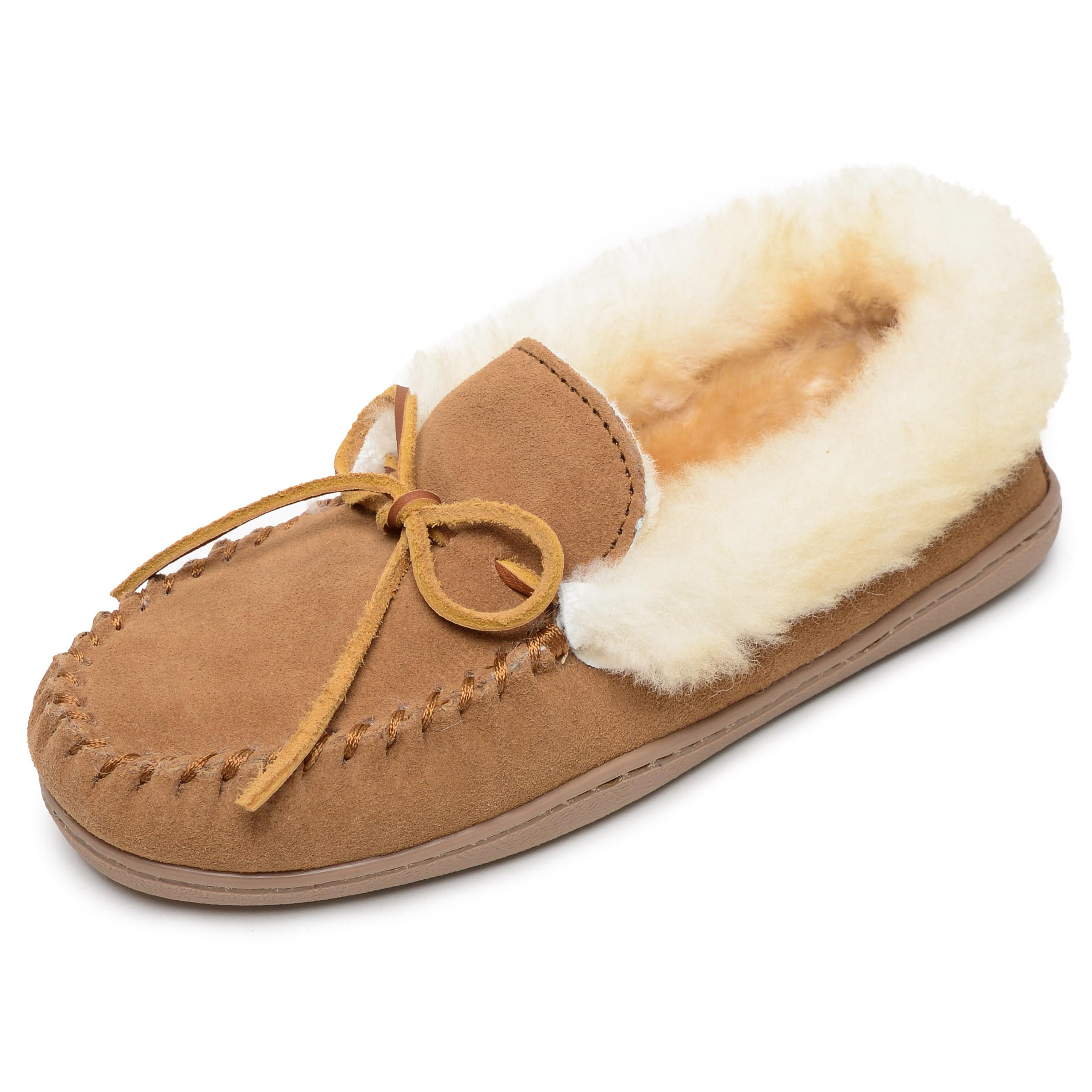 Minnetonka Women's Alpine Sheepskin Moccasin Slippers - Cozy Winter Indoor/Outdoor House Shoes for Comfort & Warmth - Perfect for Home, Travel & Casual Wear