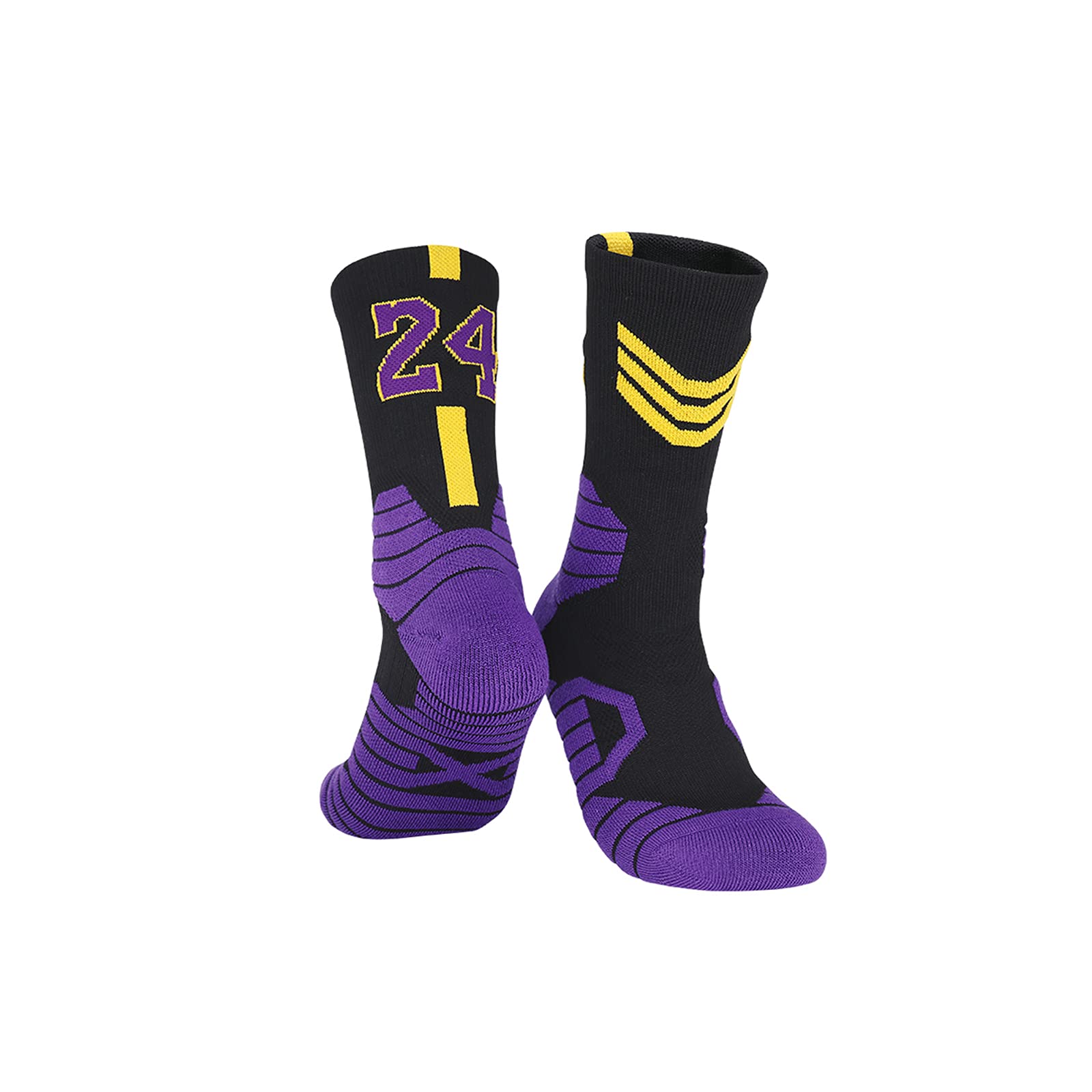 3 Pairs High-Performance Basketball Socks for Men - Breathable Athletic Socks with 3D Ankle Support & Compression Cushioning - Perfect for Basketball, Running, and Gym Workouts