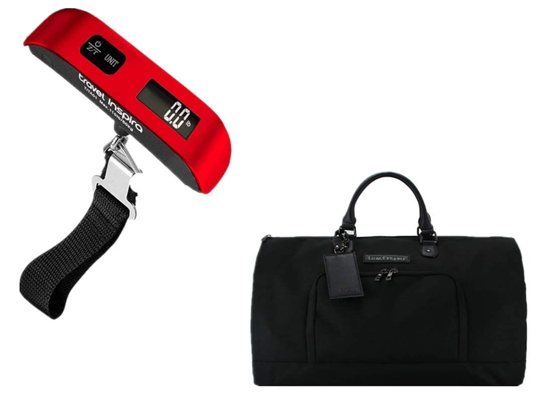 Digital Luggage Scale with Travel Garment Bag - Portable Handheld Suitcase Weight Scale for Airplane Travel, Cruise & Vacation Packing - Perfect for Business Trips & Family Holidays