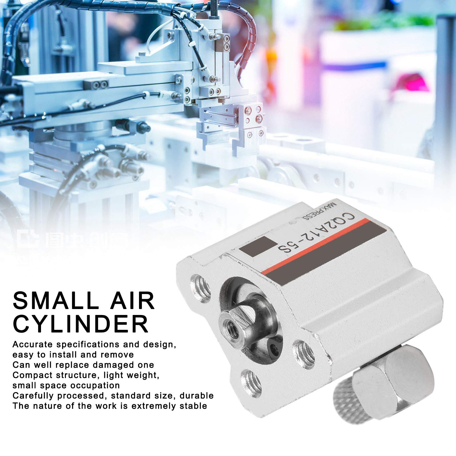 CQ2A12-5S Triangular Air Cylinder Replacement - High Stability Industrial Pneumatic Actuator for Automation Equipment & Machinery Maintenance