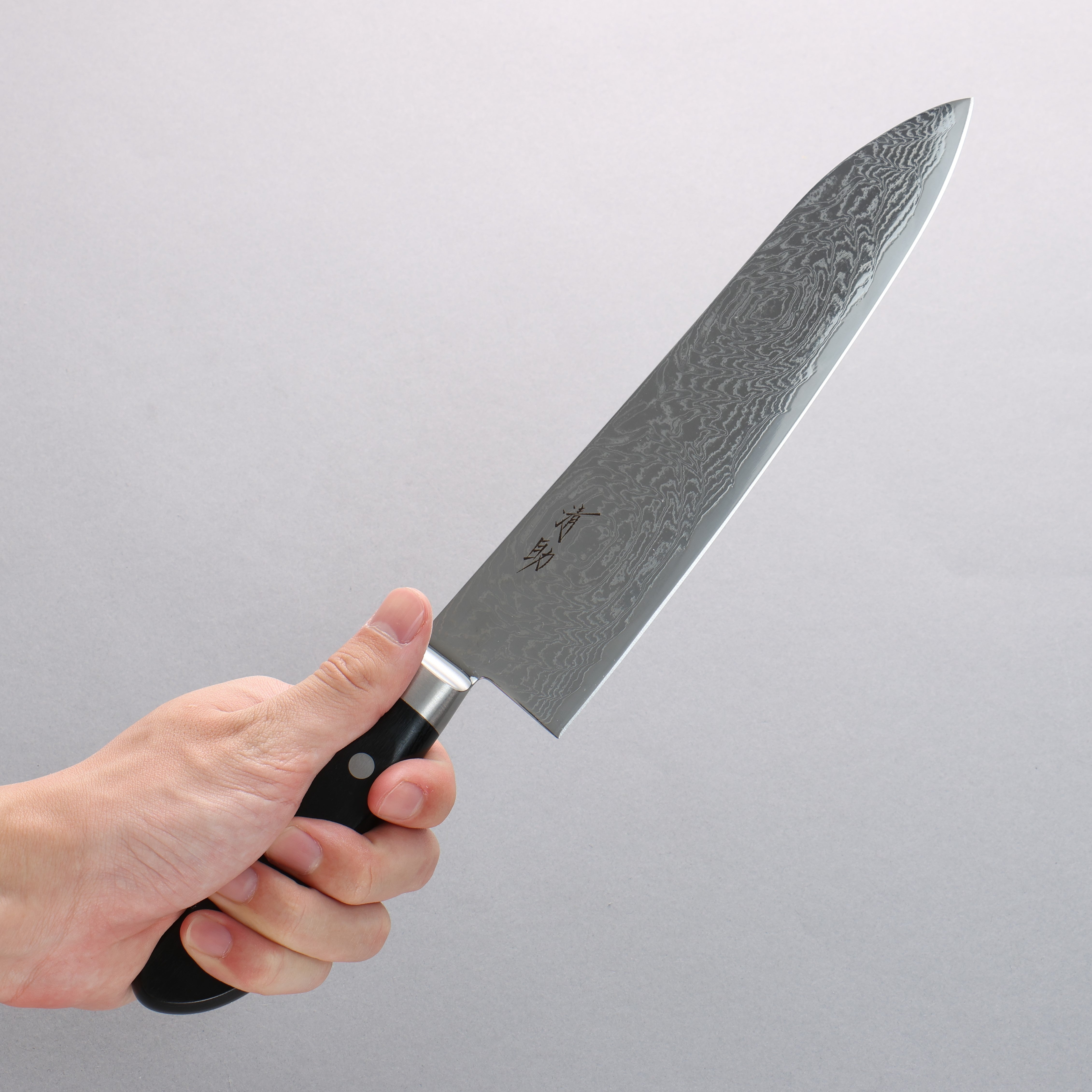 Premium Seisuke Nami AUS10 Damascus Gyuto Knife 210mm - Mirrored Finish, Black Pakkawood Handle - Perfect for Professional Chefs & Home Cooking