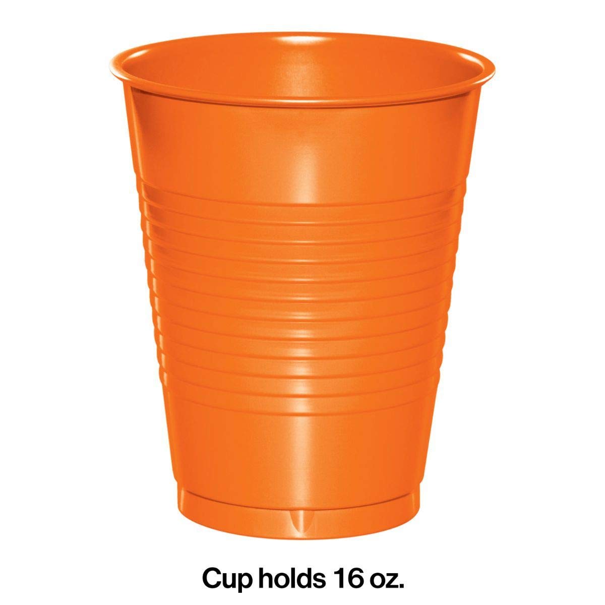 240-Pack Sunkissed Orange Disposable Plastic Cups 16 oz - Bulk Party Drinking Tumblers for Weddings, BBQs, Picnics & Outdoor Events