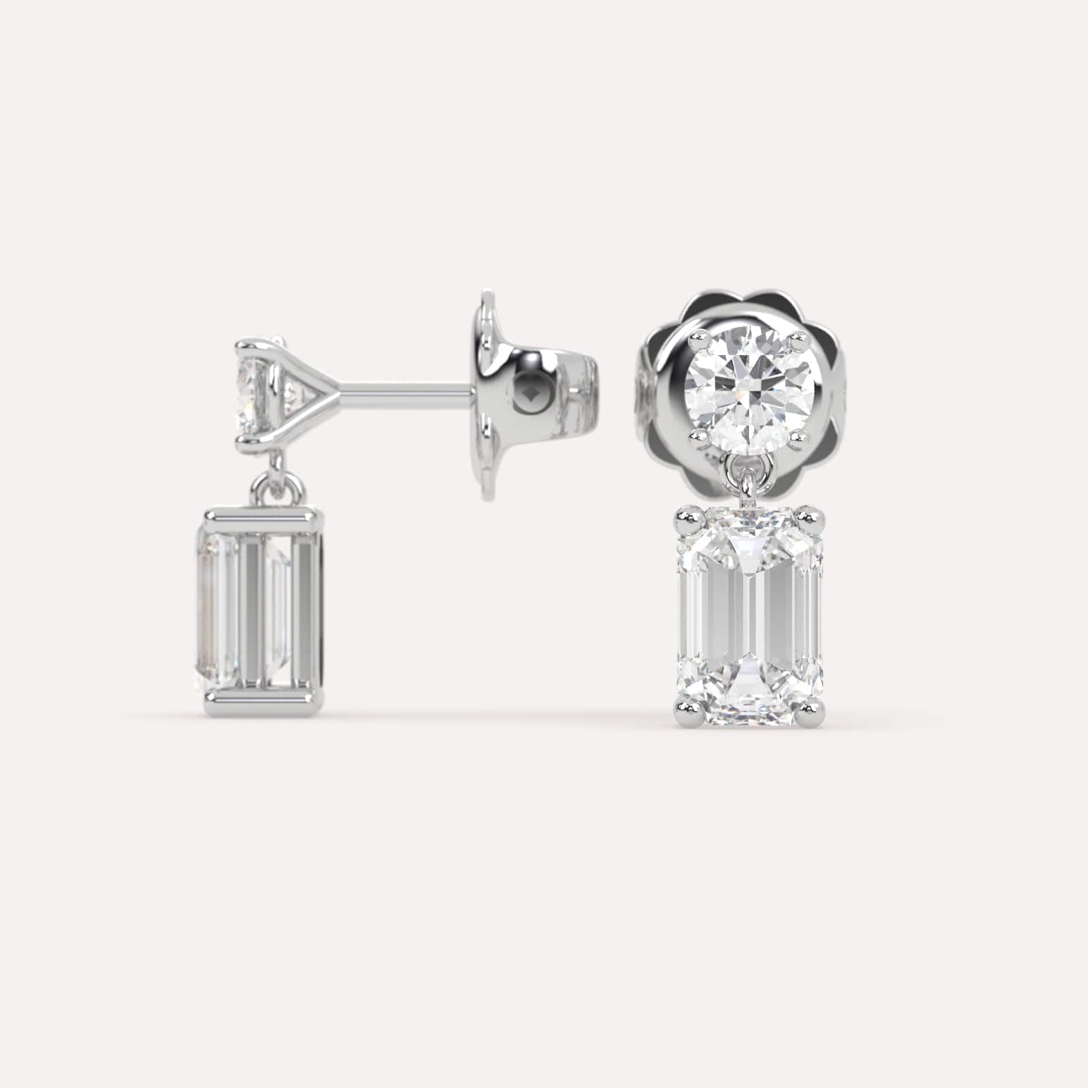 2 Carat Emerald Diamond Drop Earrings for Women - Elegant Dangling Earrings for Wedding, Party & Special Occasions