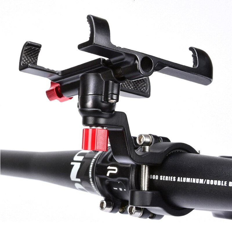 Premium Aluminum Alloy Bike Phone Holder - Adjustable 360° Rotation, 4-Point Secure Mount for iPhone & Android - Perfect for Cycling, Commuting & Outdoor Adventures