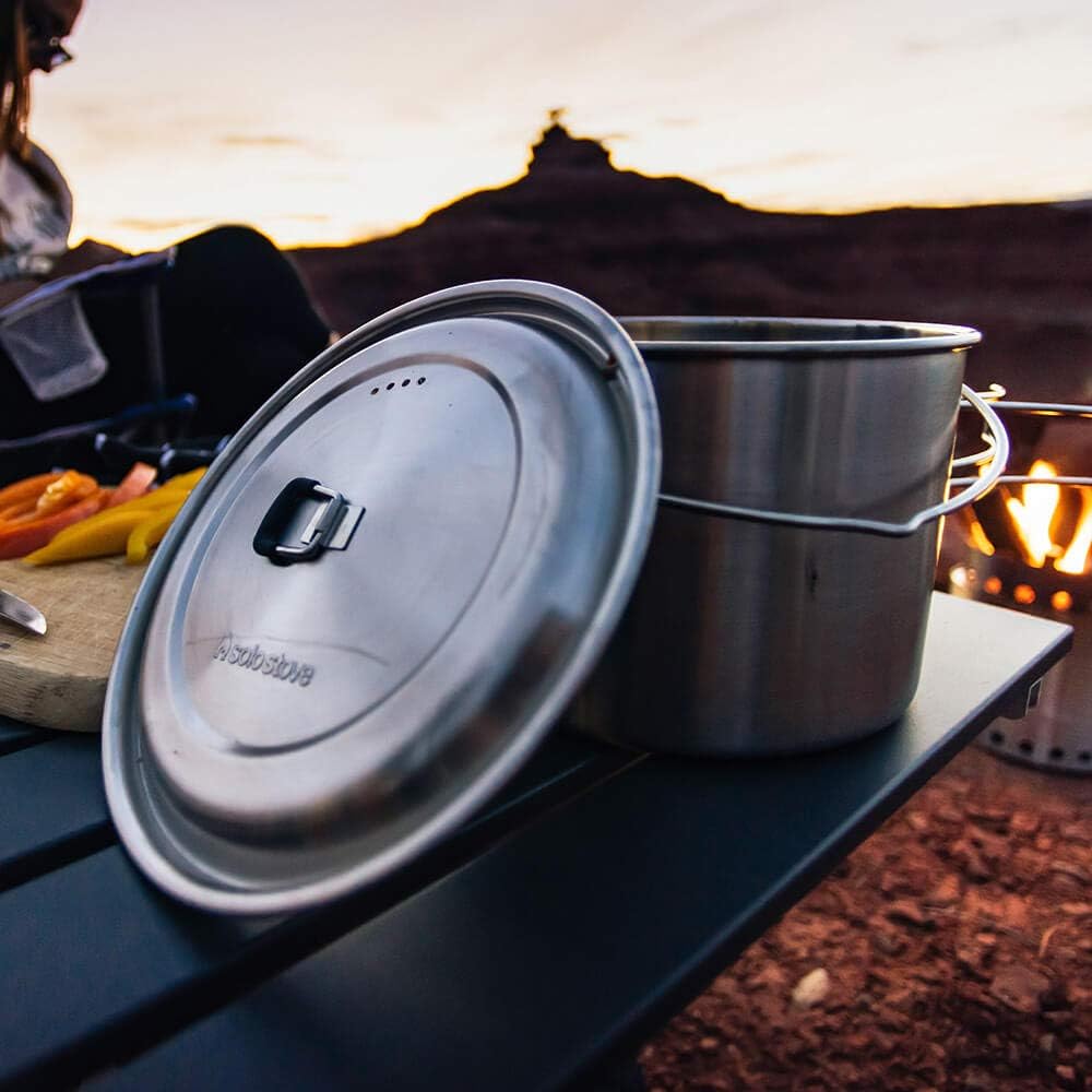 Solo Stove 2-Piece Camping Cookware Set - Lightweight Stainless Steel Pots for Backpacking, Hiking & Outdoor Cooking (POT3) | Perfect for Camp Meals, Boiling Water & Backcountry Adventures