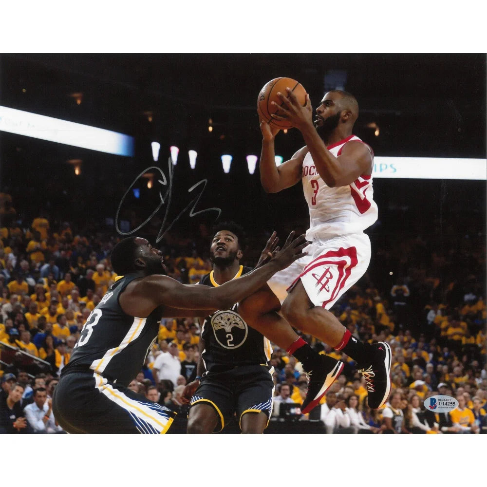 Chris Paul Autographed 11x14 Photo with Beckett COA - Houston Rockets NBA Memorabilia - Perfect for Sports Collectors, Man Cave Decor & Gift for Basketball Fans