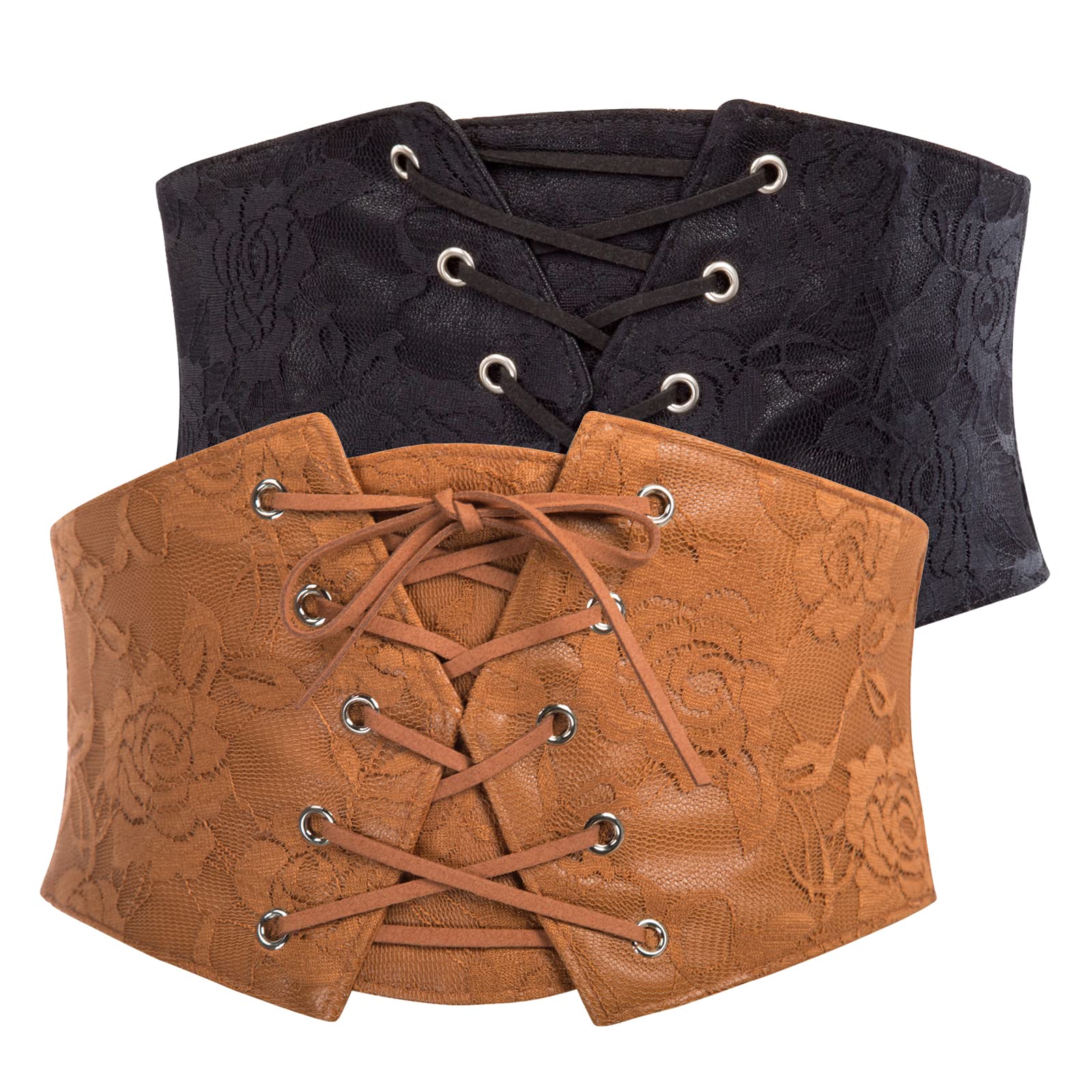 GRACE KARIN Women's Elastic Underbust Corset Belt - 2 Pack Waist Cincher for Shapewear, Plus Size & Fashion | Perfect for Tummy Control, Outfits & Special Occasions