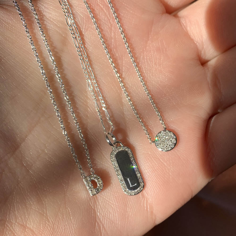 Elegant Diamond Bar Necklace in Sterling Silver - Perfect for Weddings, Anniversaries & Special Occasions