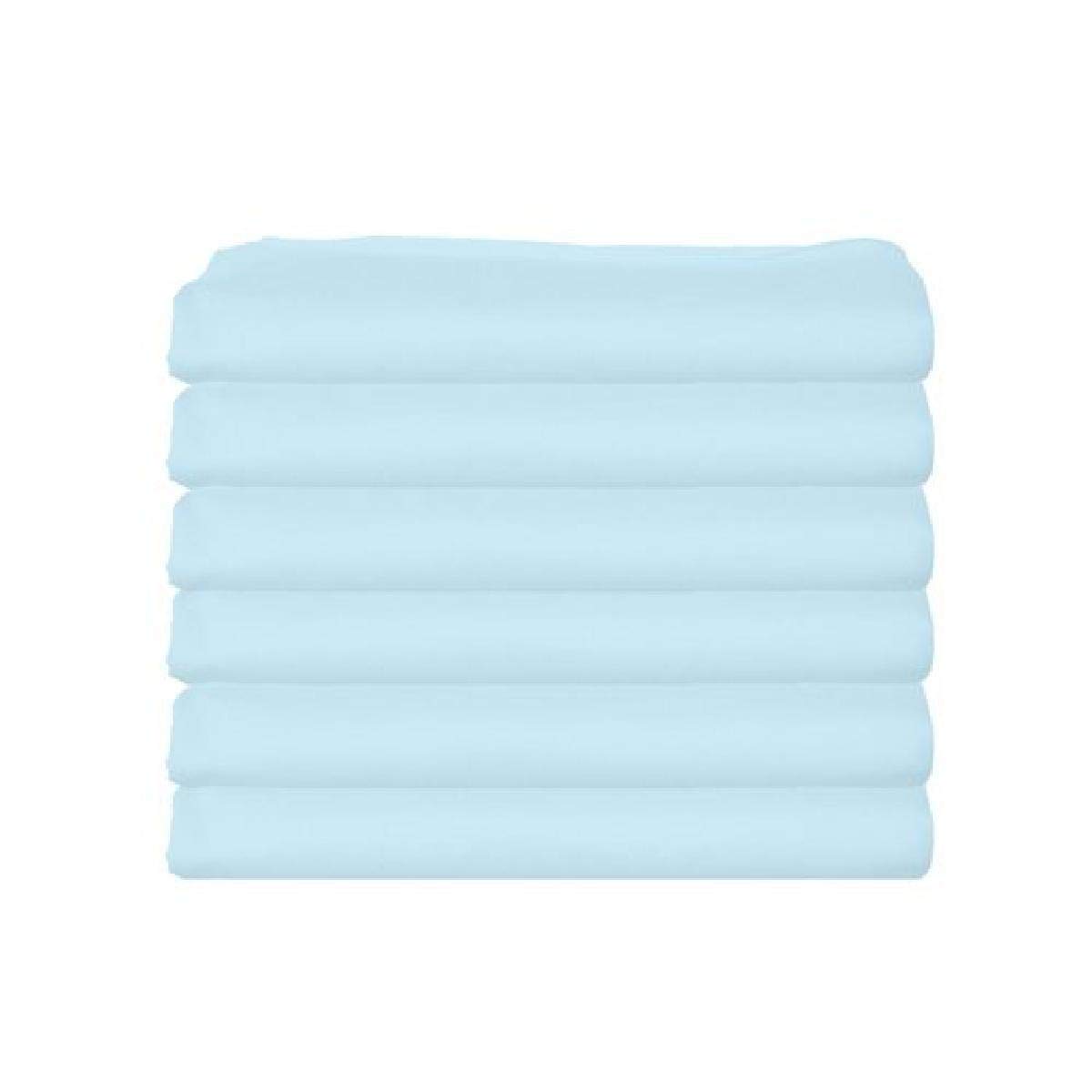 BKB Daycare 6-Piece Portable Crib Sheet Set - Soft Light Blue Fitted Sheets for Baby Cribs | Perfect for Daycare Centers, Travel & Home Nursery Use