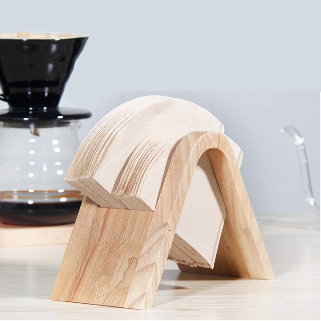 Bamboo Coffee Filter Holder & Dispenser - Organize Paper Coffee Filters Easily | Compact Storage Rack for Kitchen Countertop, Coffee Bar & Office Break Room