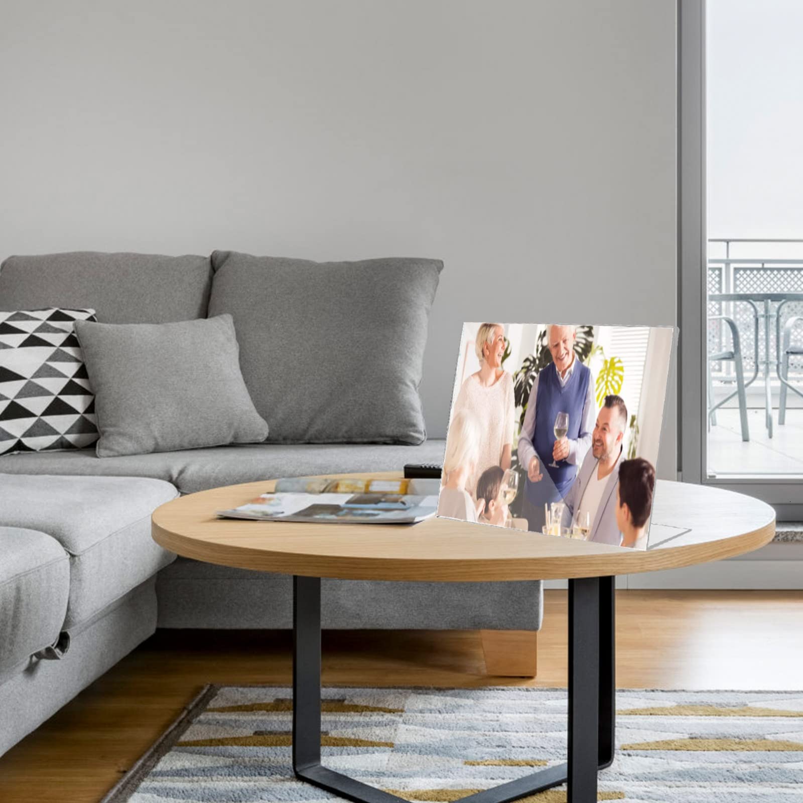 8.5 x 11 Horizontal Acrylic Sign Holders - 6 Pack Clear Plexiglass Display Stands for Photos, Menus, Advertisements | Perfect for Restaurants, Offices, Retail Stores & Promotional Events