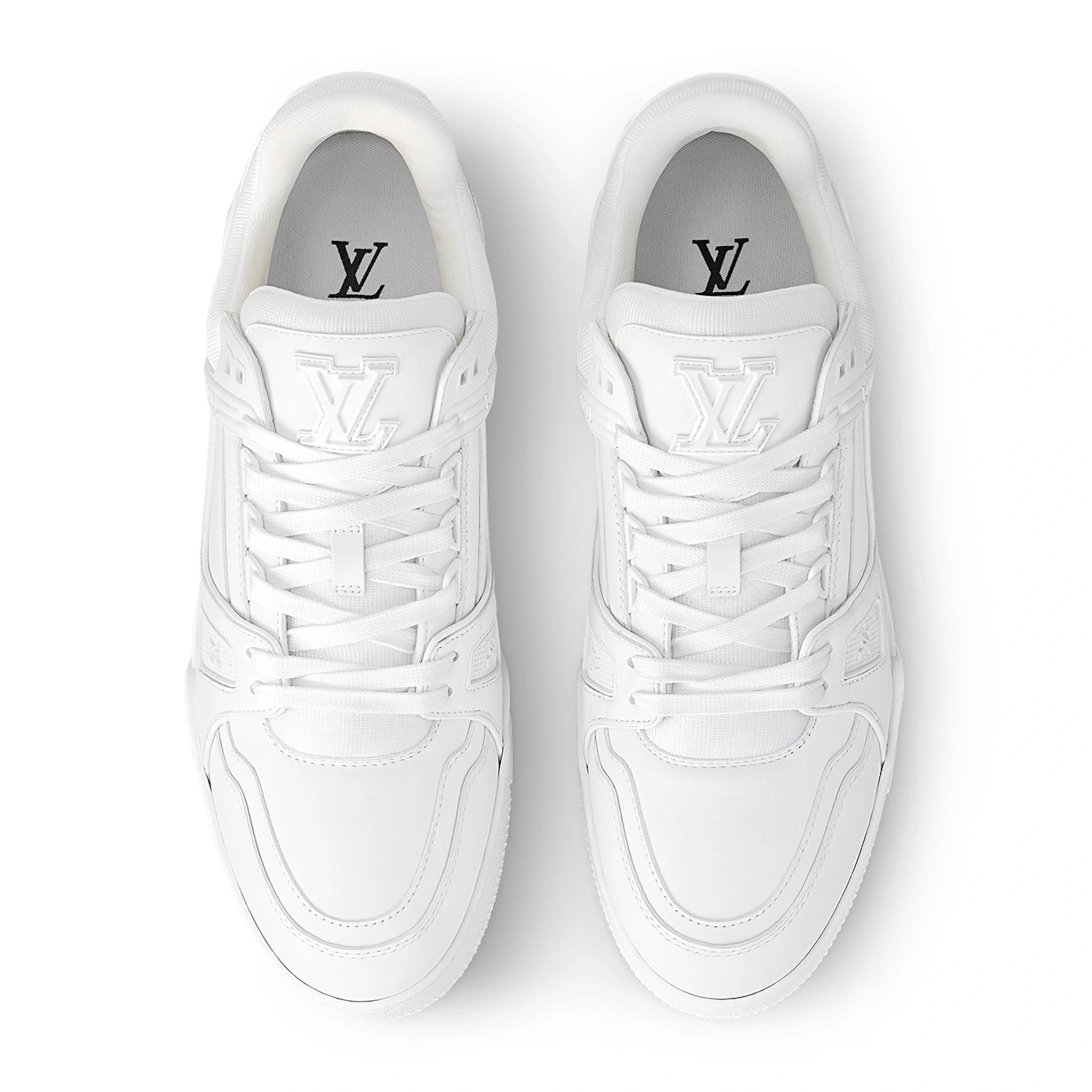 Authentic Louis Vuitton LV White Leather Sneakers for Men - Luxury Casual Shoes for Everyday Wear, Street Style & Fashion Events