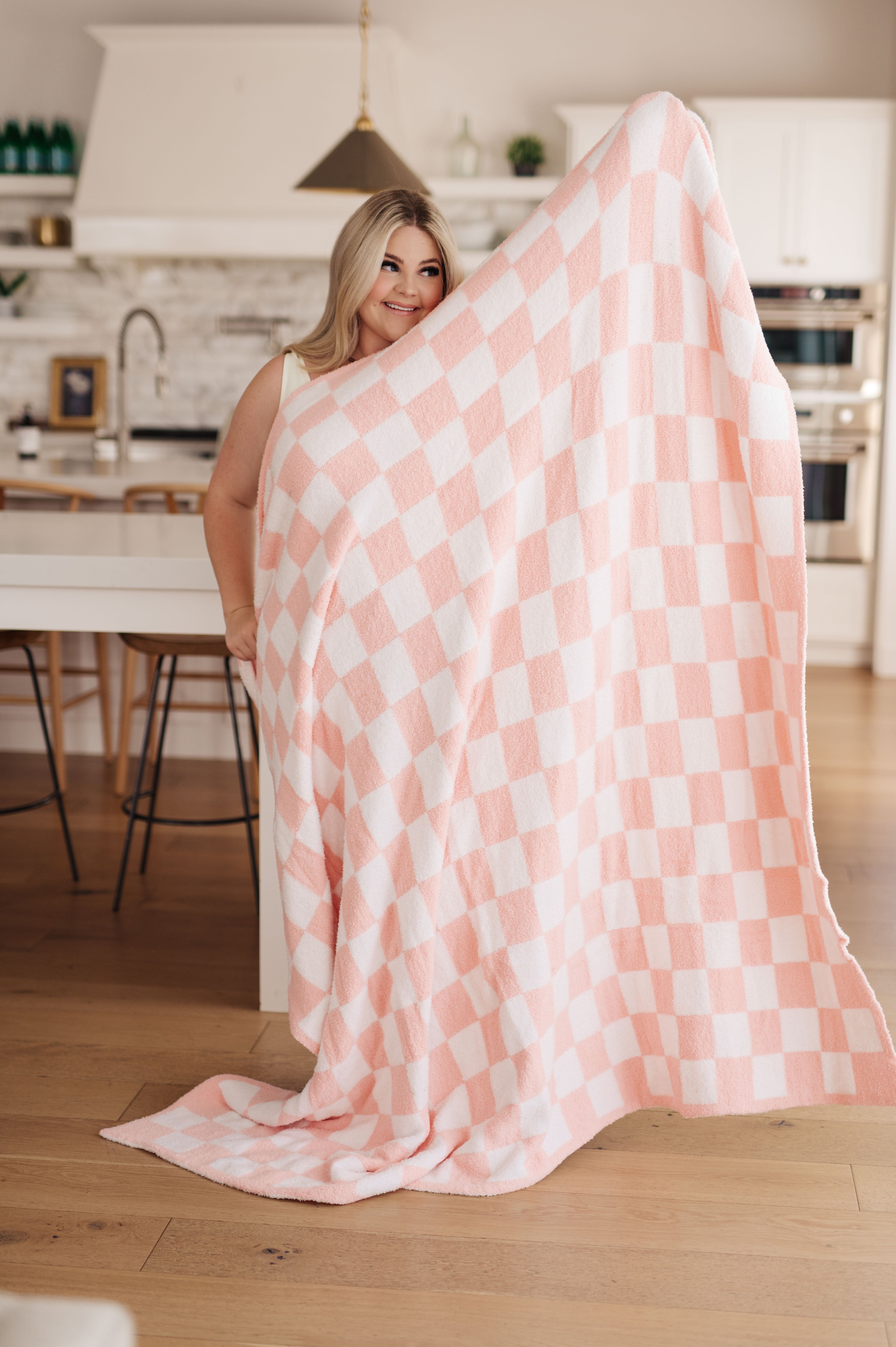 Soft & Cozy Pink Check Penny Blanket - Single Cuddle Size for Bed, Sofa & Travel | Perfect for Adults & Kids