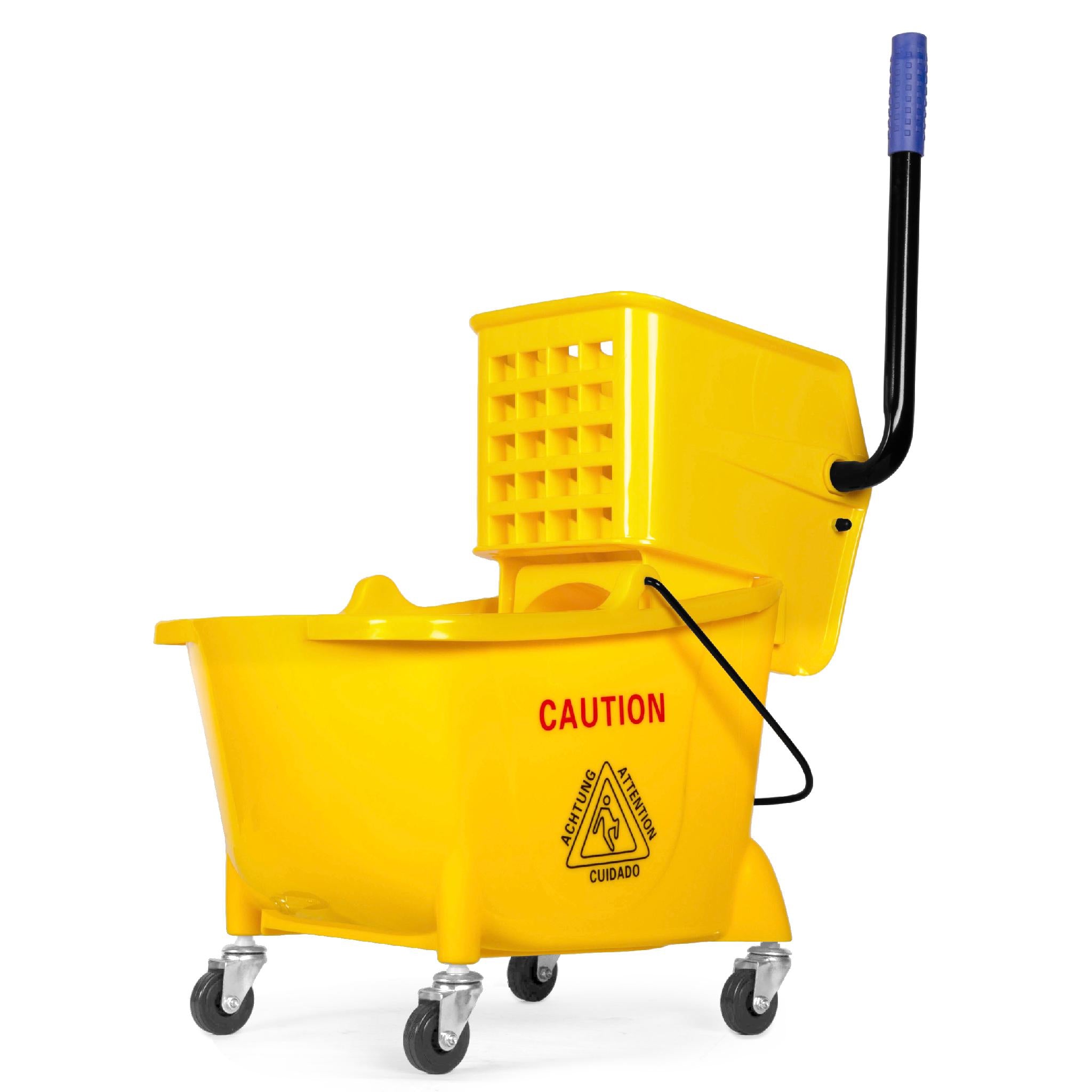 WEN 73034B 26 Quart Rolling Mop Bucket with Press Wringer - Heavy Duty Cleaning Cart for Floors, Tiles, and Hardwood - Ideal for Home, Office, and Commercial Use