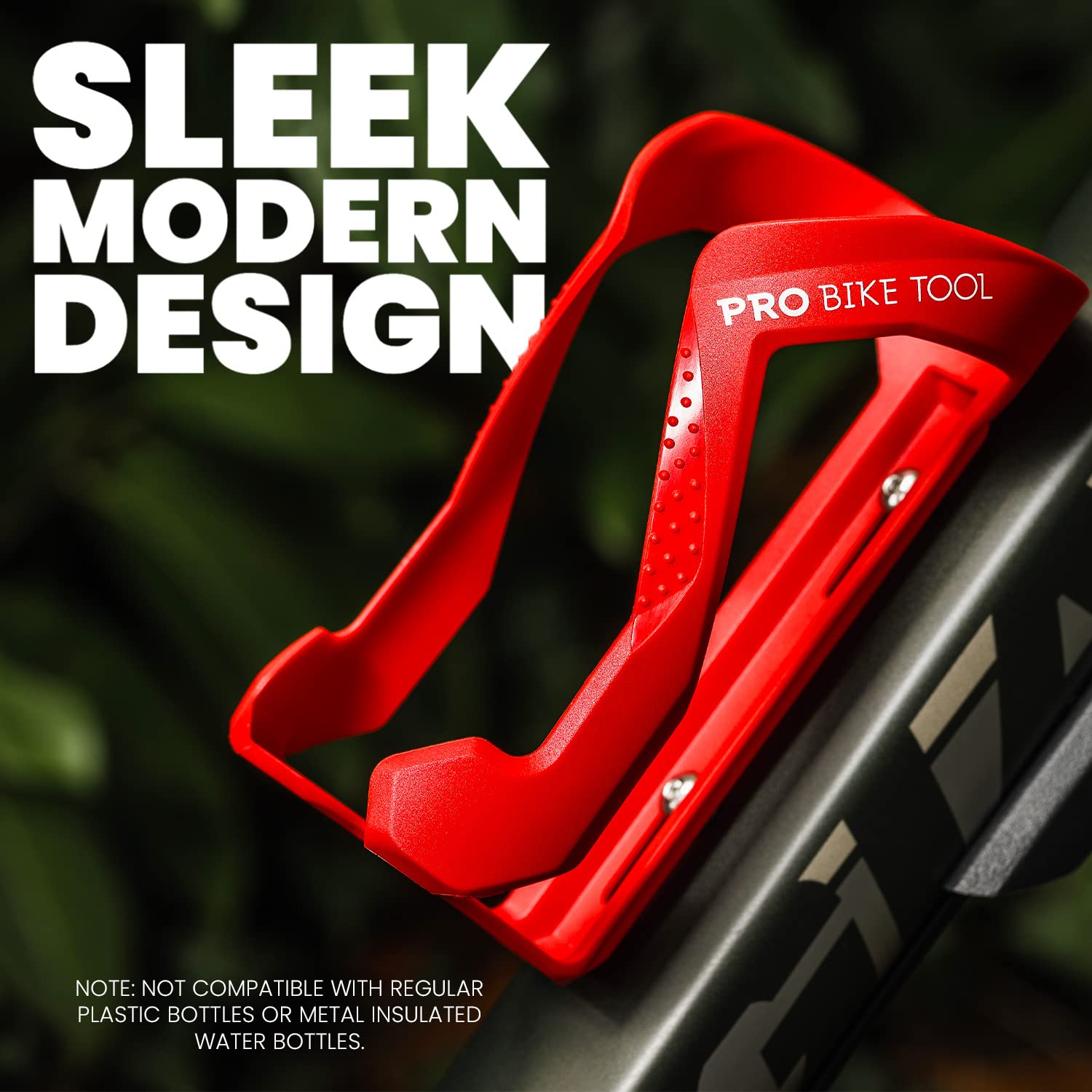PRO BIKE TOOL Lightweight Fiberglass Bicycle Water Bottle Cage - Universal Bike Bottle Holder for Road & Mountain Bikes (MTB) - Sleek Modern Design for Cycling, Commuting & Outdoor Adventures