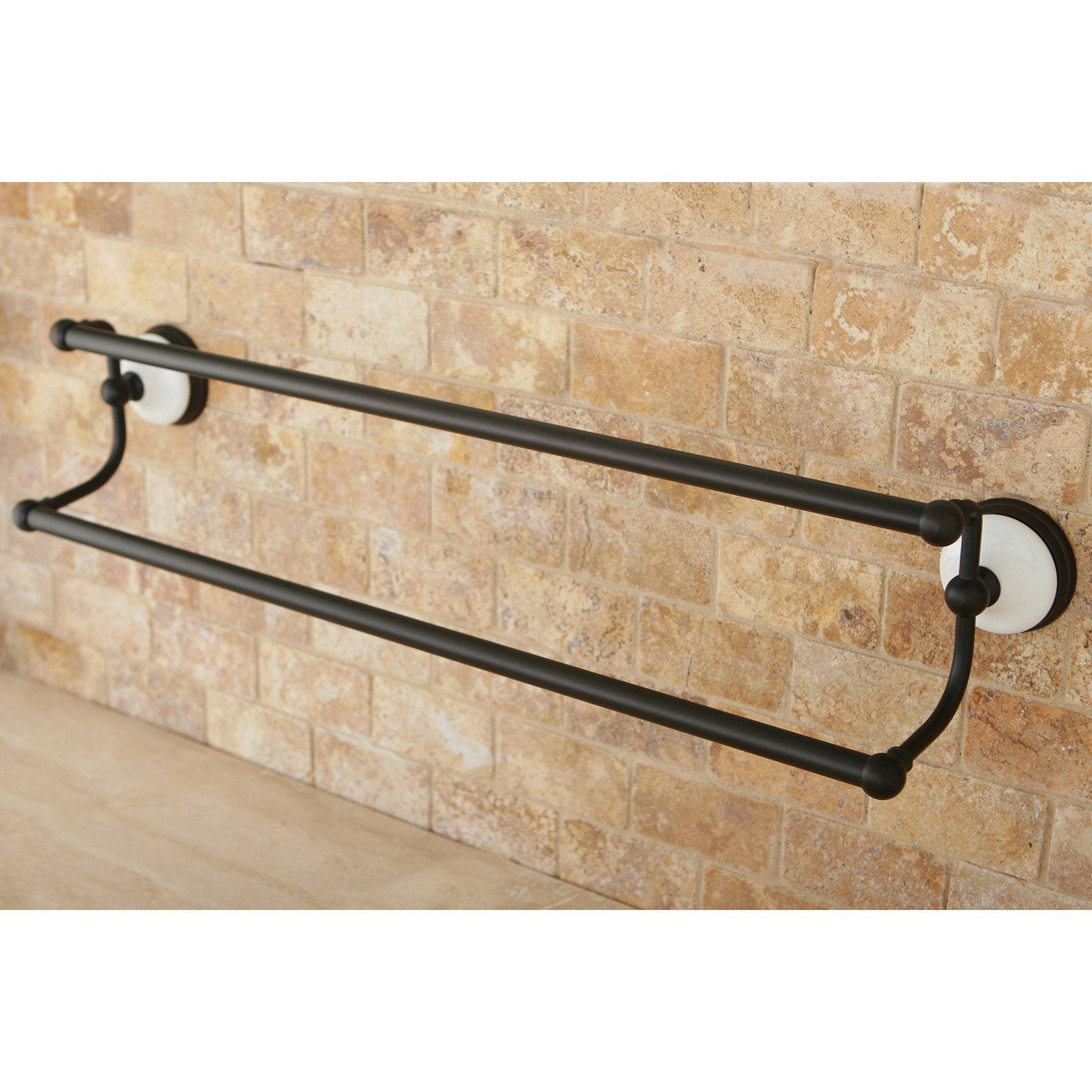 Oil Rubbed Bronze 24-Inch Double Towel Bar Rack - Bathroom Accessories for Towel Storage & Organization (BA1113ORB) - Perfect for Bathrooms, Spas & Guest Rooms
