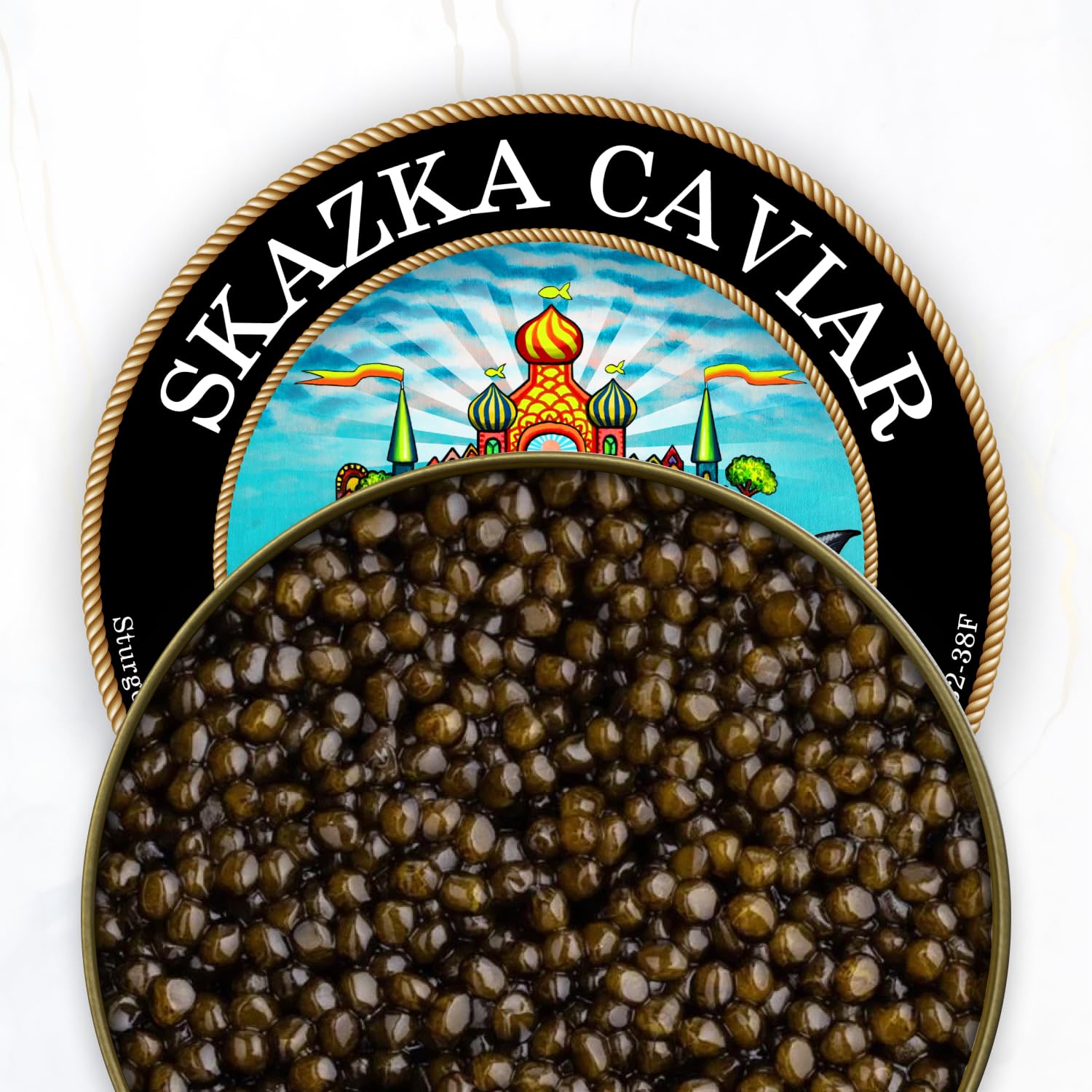 Premium Russian Osetra Caviar - Wild-Caught Dark Amber Fish Roe (2 Oz) - Buttery Flavor & Overnight Delivery - Gourmet Gift for Special Occasions, Fine Dining & Luxury Appetizers