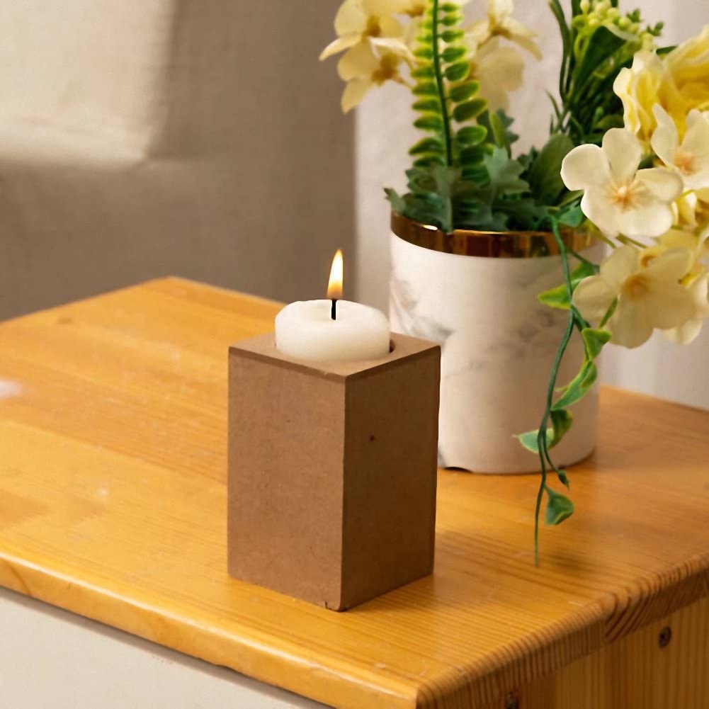 3 Pcs Wooden Candlestick Holders - Rustic Pillar Candle Stands for Table Centerpiece, Home & Living Room Decor - Perfect for Weddings, Dinner Parties, and Cozy Fall Evenings