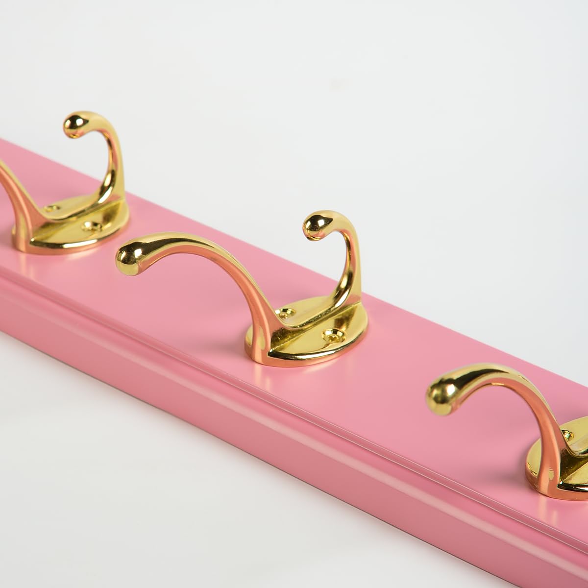 17 Inch Wall Mount Bamboo Coat Rack with 4 Double Hooks - 2 Pack White | Perfect for Entryway, Bedroom & Bathroom Organization