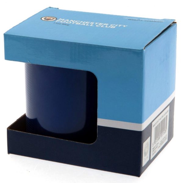 Manchester City FC Halftone Design Coffee Mug - Perfect Gift for Soccer Fans & Match Day Use