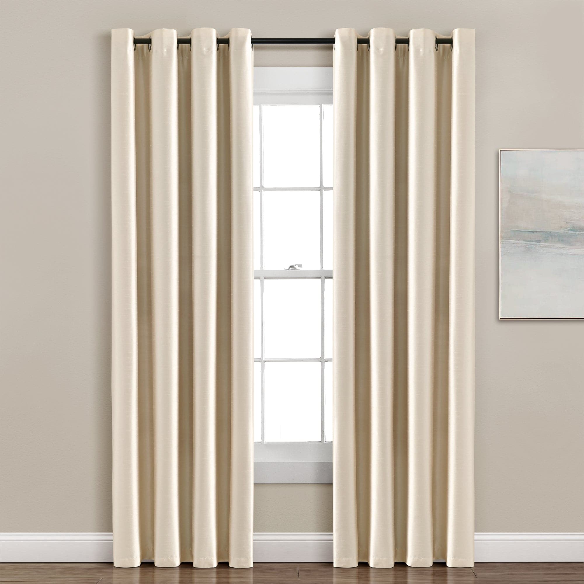 Faux Silk 100% Blackout Window Curtain Panel - Thermal Insulated Room Darkening Drapes for Bedroom & Living Room - Noise Reducing & Energy Saving Home Decor