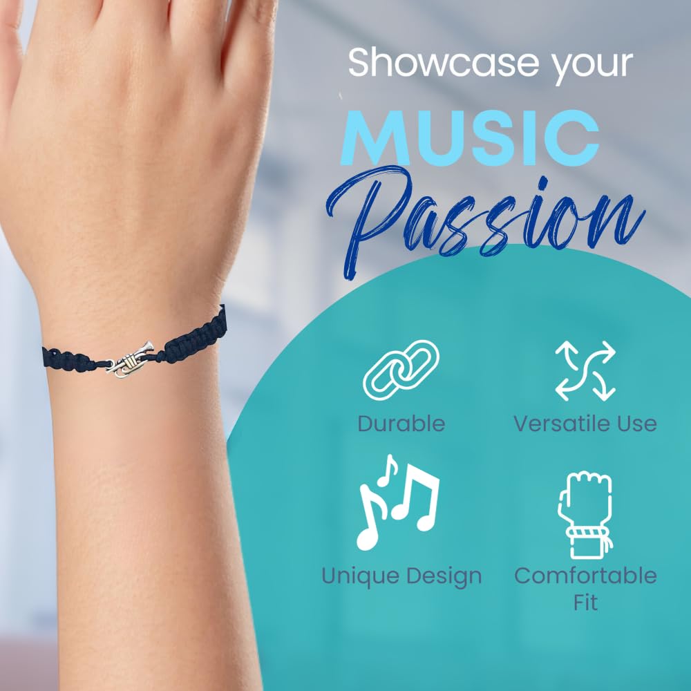 Trumpet Bracelet for Women & Teens - Infinity Collection Music Jewelry, Perfect Marching Band Gift for Musicians & Music Lovers | Ideal for Concerts, Performances & Everyday Wear