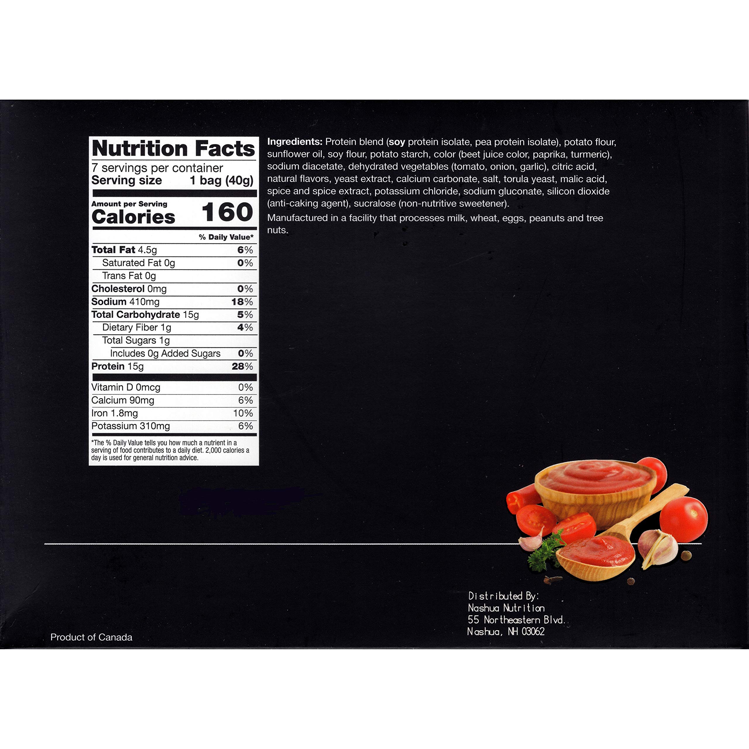 Proti-Thin High Protein Tangy Tomato Snacks - 15g Protein, Low Calorie, Low Fat, Low Sugar, Gluten-Free, Crunchy Bites for Healthy Diet (7 Servings) - Perfect for Weight Loss, Keto Diet & On-the-Go Snacking