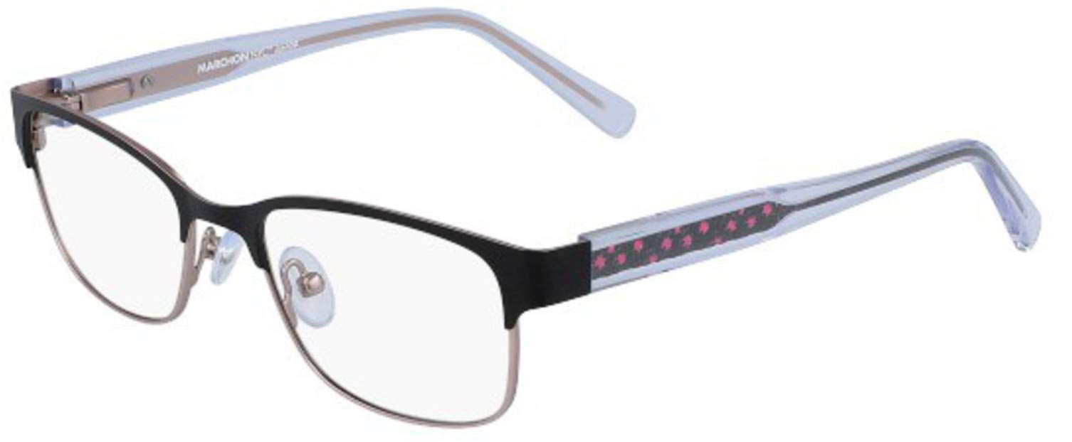 Stylish MARCHON M-7000 001 Black/Rose Gold Eyeglasses for Men & Women - Perfect for Office, Reading & Fashion Accessories