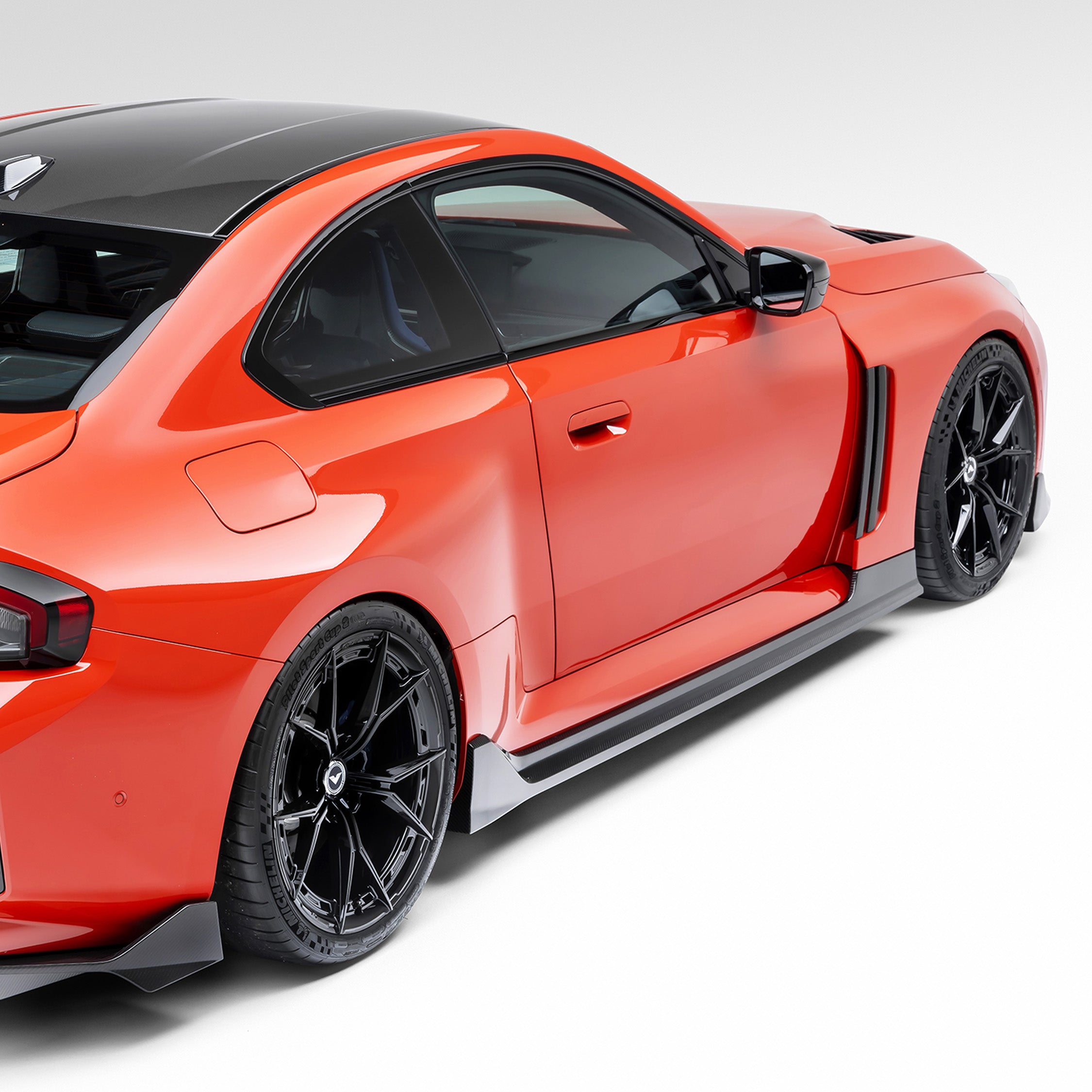 BMW G8X M2 VRS Aero Vented Fenders with Side Skirts - Carbon Fiber PP 2X2 Glossy V Style™️ - High-Performance Upgrade for Track & Street Racing