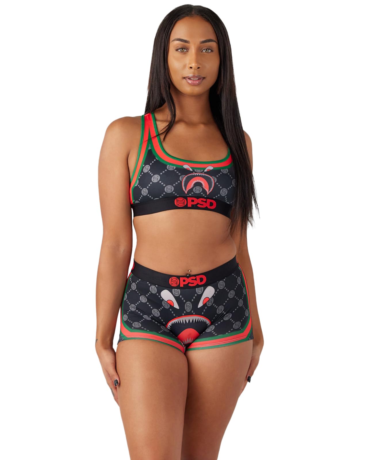 PSD Women's Warface Sports Bra - High Support Racerback Workout Bra with Breathable Microfiber Fabric for Running, Yoga & Gym - Moisture Wicking & Comfortable Activewear