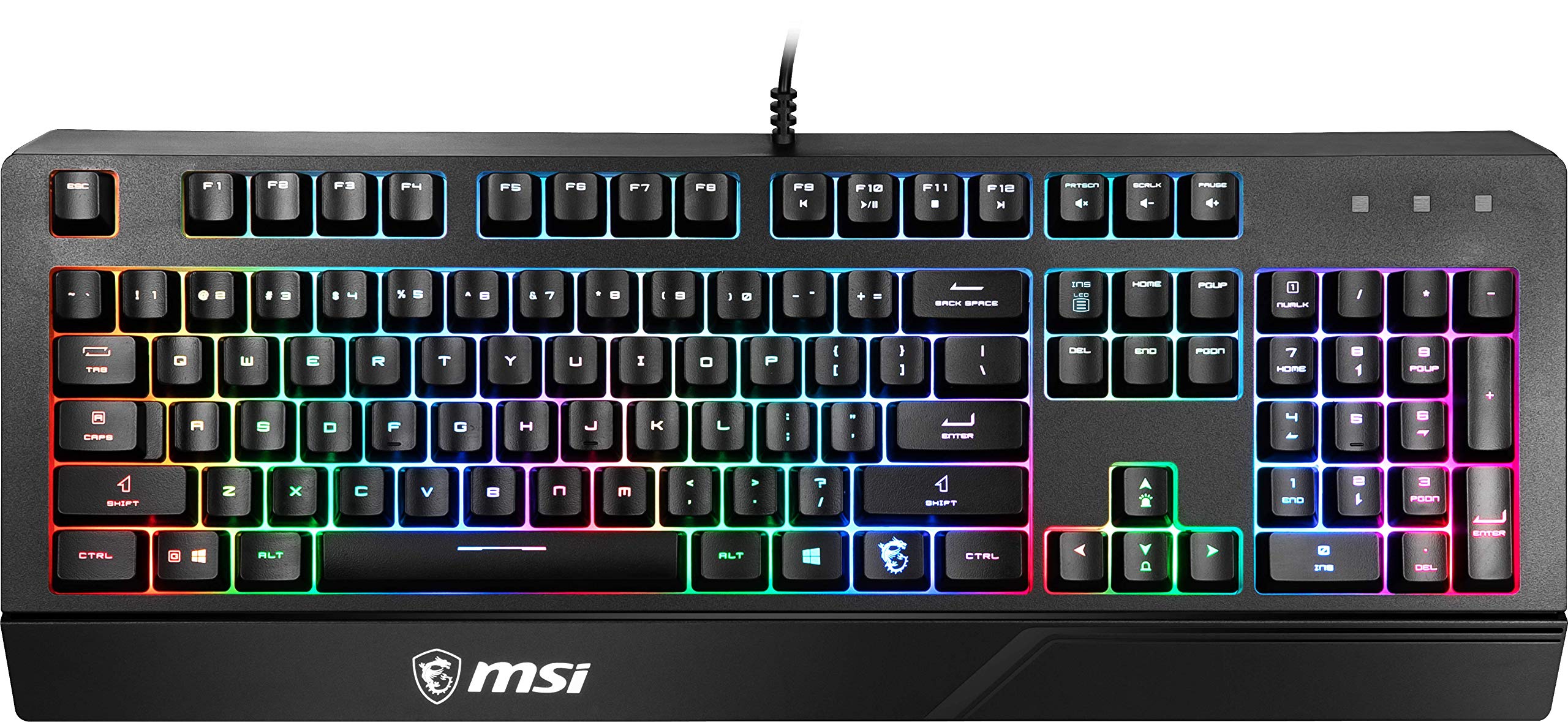 MSI GK20 RGB Gaming Keyboard - Waterproof, Anti-Ghosting for PC Gaming