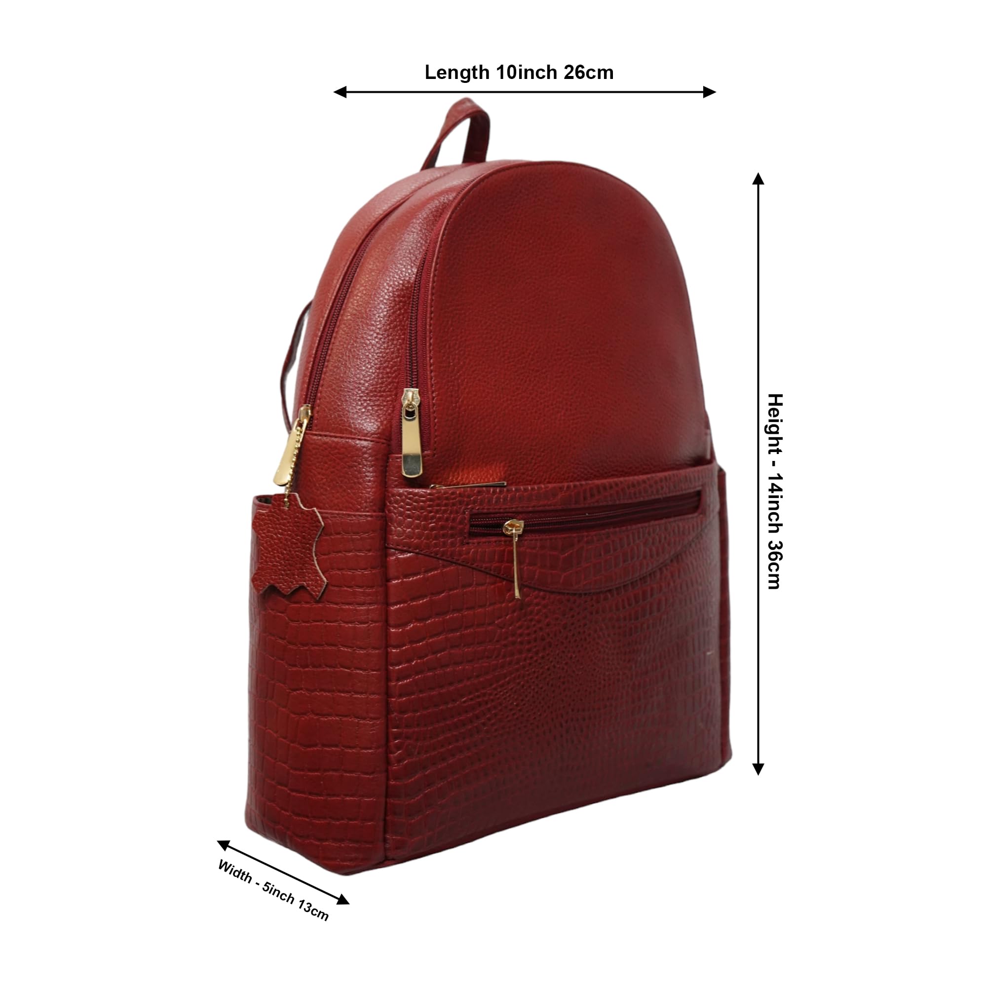 RICHSIGN 14 Inch Leather Laptop Backpack for Women - Stylish Office Work Bag, Travel & Business Commuter Backpack - Premium Genuine Leather Computer Bag for Professionals