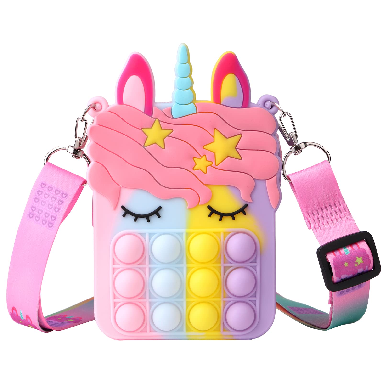 Erduoduo Kids Wallet - Cute Shoulder Bag & Bubble Purse for Girls, Candy-Themed Music Party Supplies (Color) | Perfect for Birthday Gifts, Dance Performances & Dress-Up Play