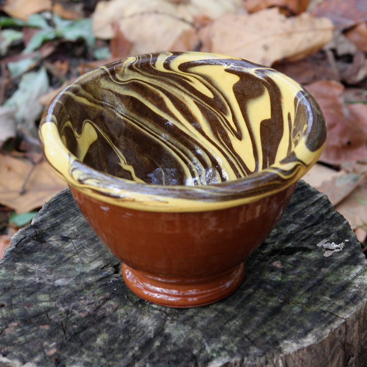 Handmade Marbled Redware Bowl - Ceramic Serving Bowl for Soup, Salad & Pasta | Elegant Dinnerware for Home, Restaurant & Gift Giving