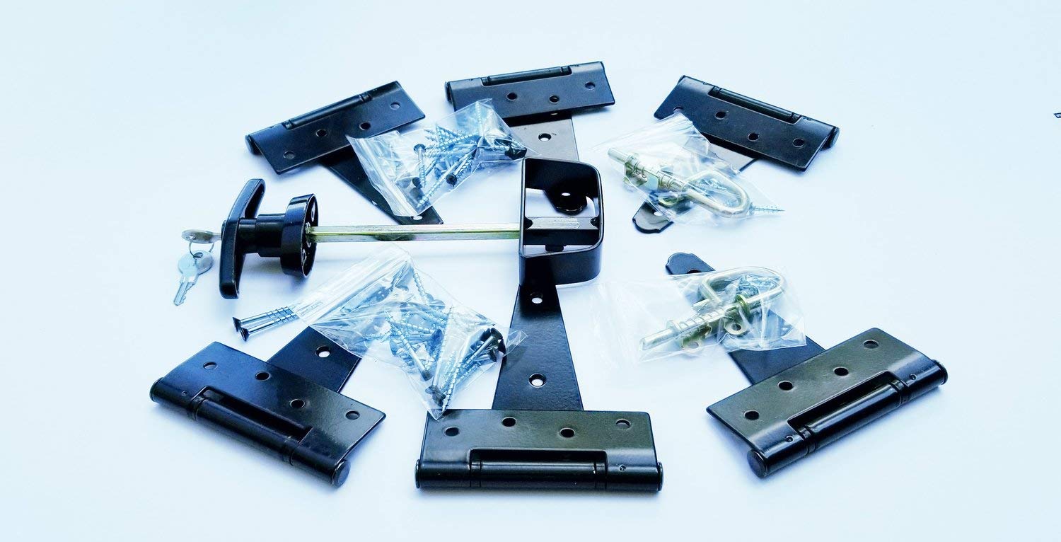 Heavy Duty Double Door Hardware Kit - T Handle Lock, 6