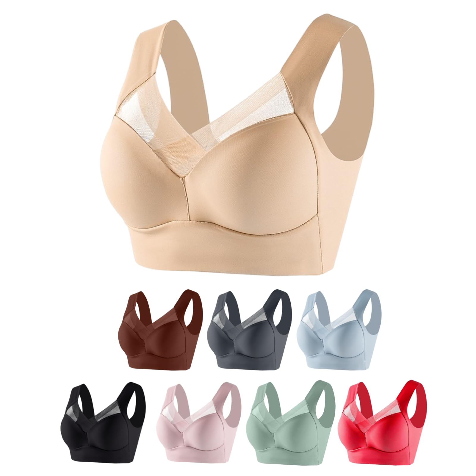 High Support Sports Bras for Women - Stretchy, Breathable & Comfortable Workout Bras for Large Bust - No Underwire Design - Perfect for Gym, Running, Yoga & Daily Wear