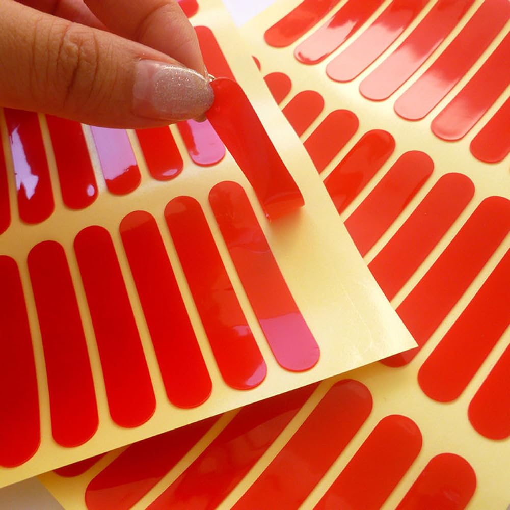 300 PCS Double Sided Nail Art Adhesive Tape Strips - Clear with Red Film (58x10mm) for Nail Tip Display, Nail Art Mounting & Salon Nail Fixing | Perfect for DIY Manicures, Nail Art Designs & Professional Salon Use
