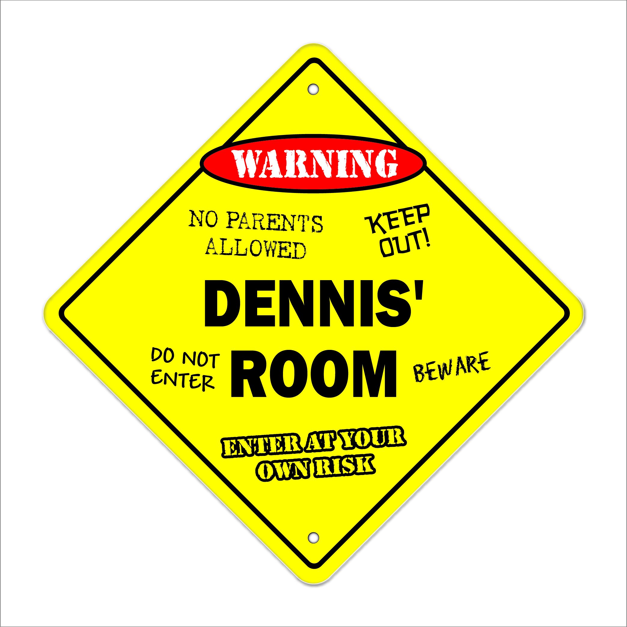 Personalized Kids Room Sign - Dennis' Crossing Zone | Indoor/Outdoor Wooden Door Hanger | 14