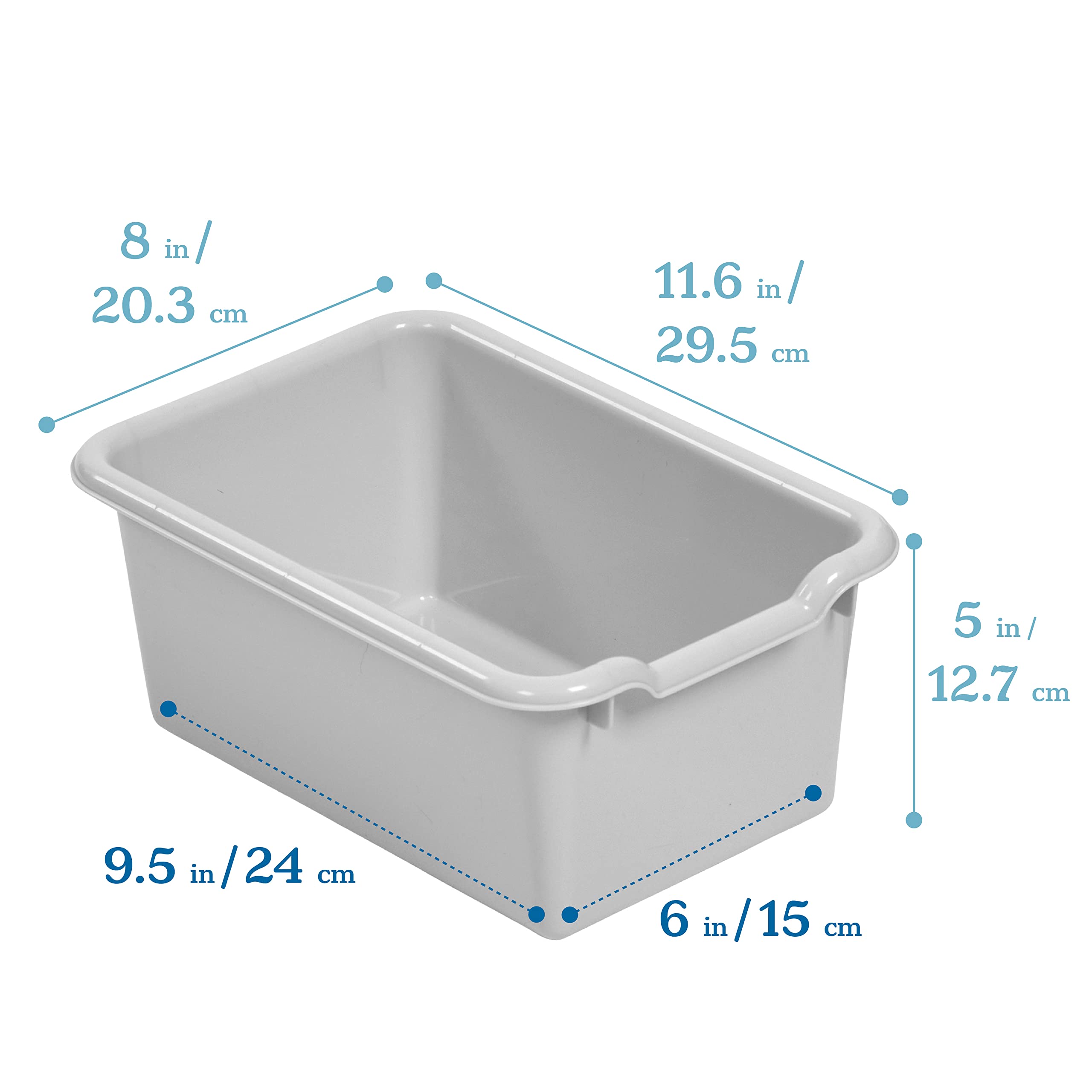 ECR4Kids Scoop Front Storage Bins - 25-Piece Set for Classroom, Playroom & Home Organization - Multipurpose Plastic Bins with Contemporary Design for Toys, Books & Supplies Storage
