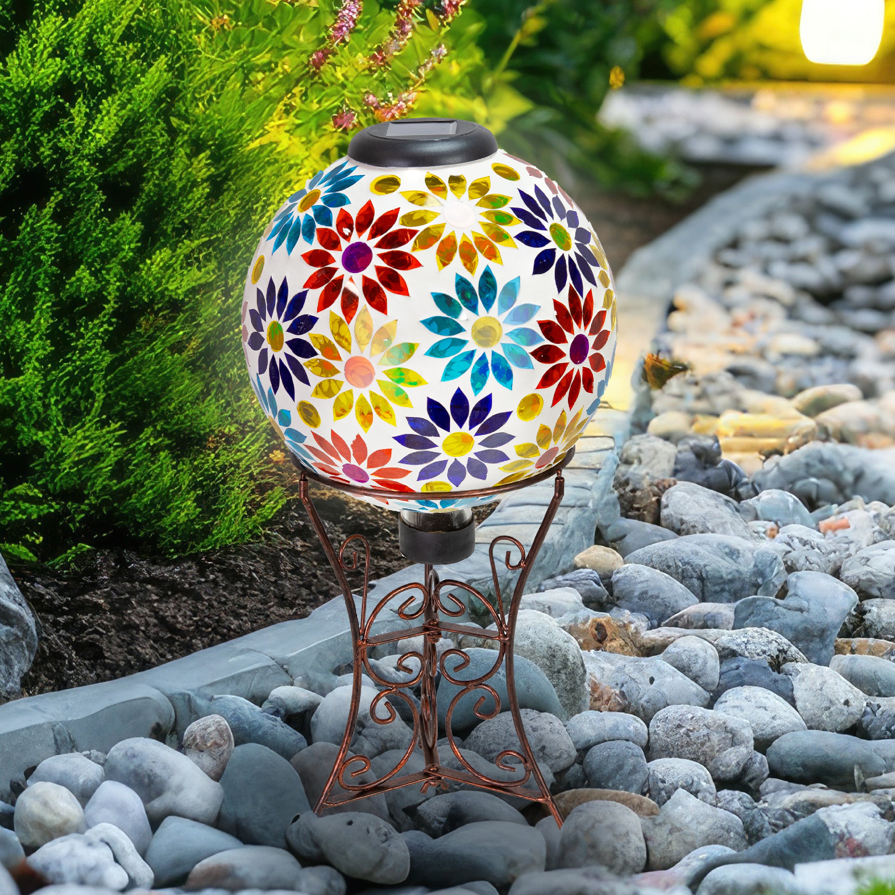 Black Steel Decorative Scroll Outdoor Gazing Ball Stand - 11