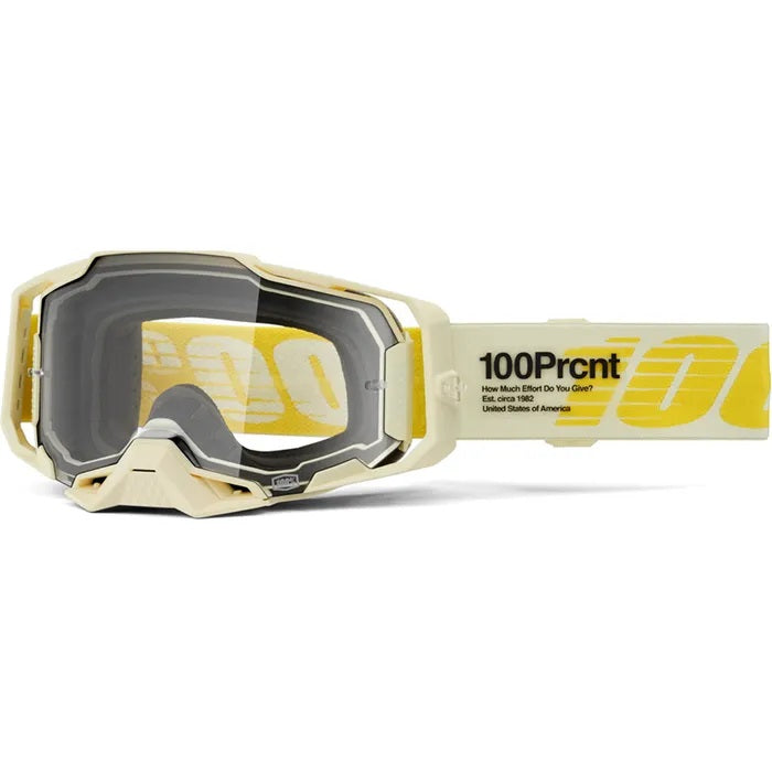 Armega MX Goggles - 100% Clear Lens for Motocross, Dirt Bike & ATV Riding - UV Protection & Anti-Fog Safety Glasses for Off-Road Sports & Outdoor Adventures