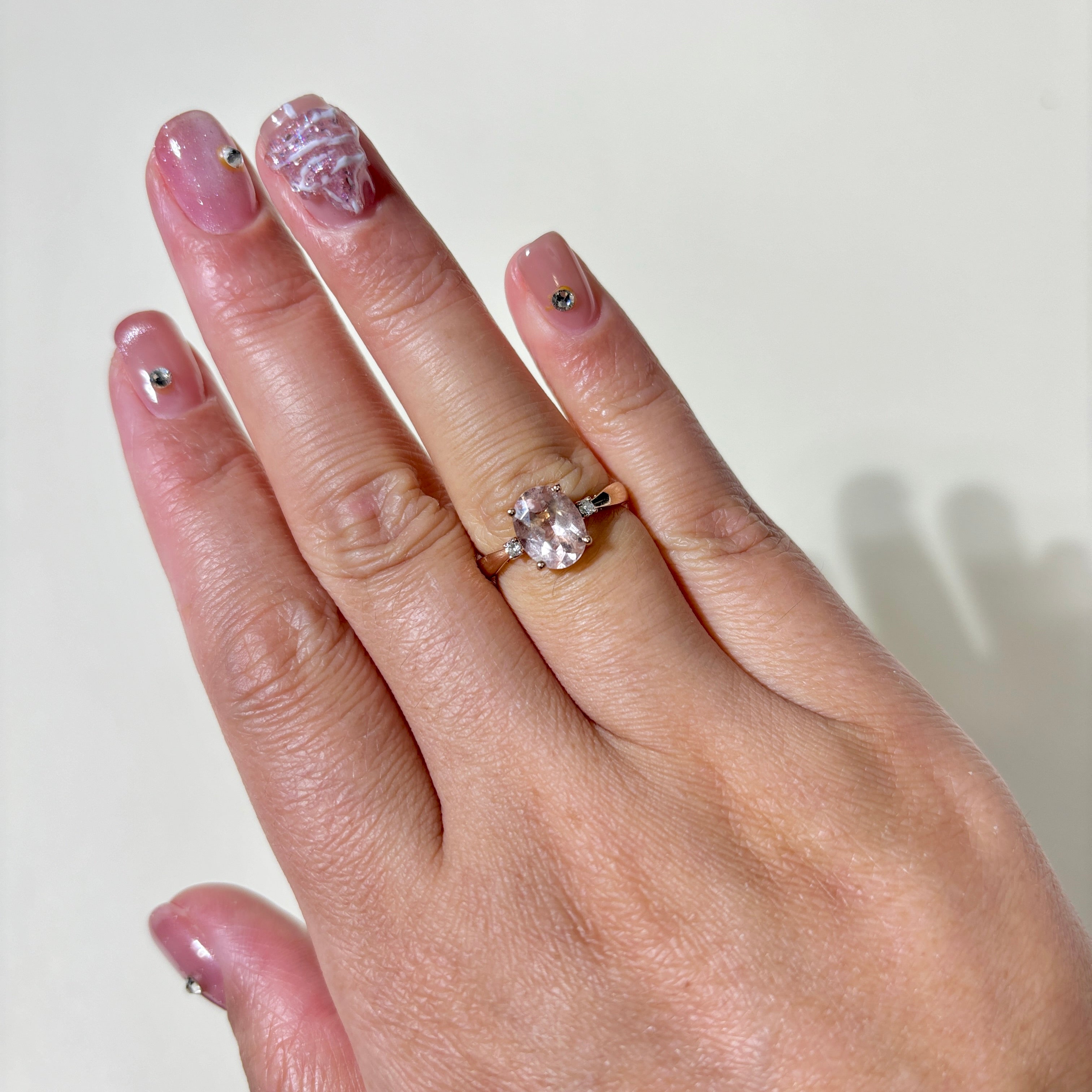 14K Rose Gold Morganite & Diamond Ring - 1.50ct Morganite & 0.04ctw Diamonds | Size 4.75 | Elegant Engagement, Wedding, Anniversary Gift for Her | Perfect for Proposals, Valentine's Day & Special Occasions