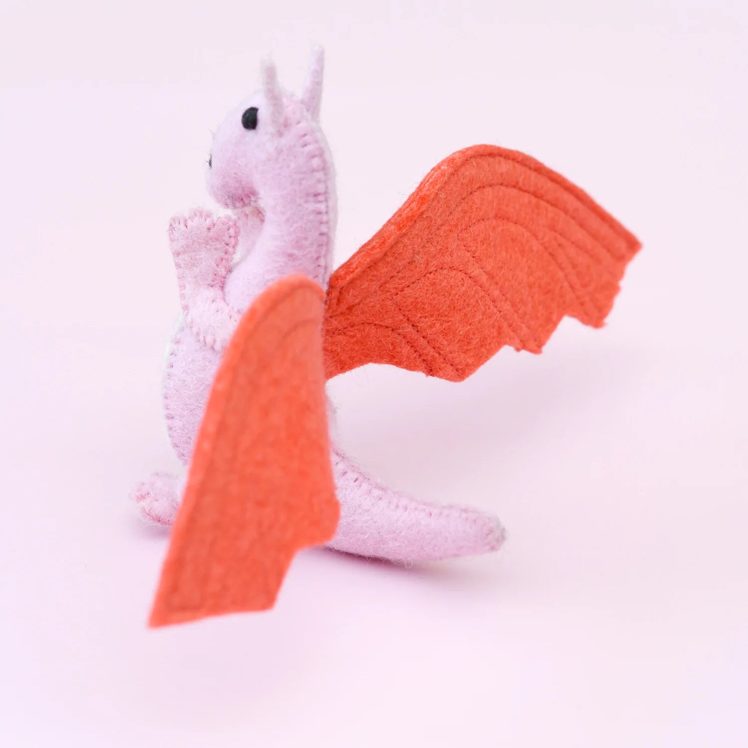 Pink Felt Dragon Toy - Soft Plush Stuffed Animal for Kids, Gifts, Nursery Decor & Fantasy Play | Perfect for Birthday Parties, Baby Showers & Themed Rooms