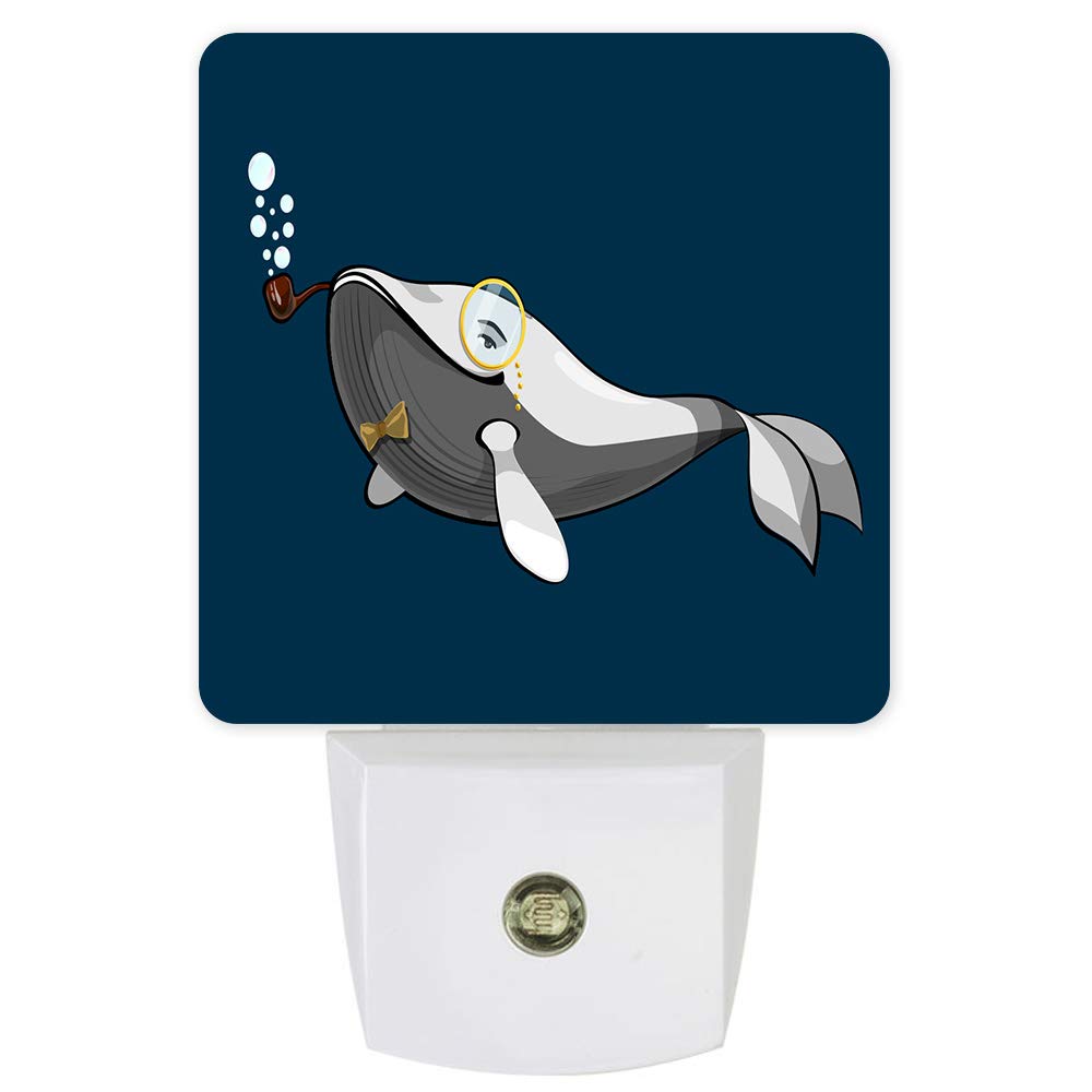 Whale Night Light for Kids - LED Plug-in Wall Nightlight with Auto Dusk-to-Dawn Sensor, Cartoon Sea Animal Design for Nursery, Bedroom, Bathroom, Hallway & Stairs - Perfect for Nighttime Safety and Soothing Sleep