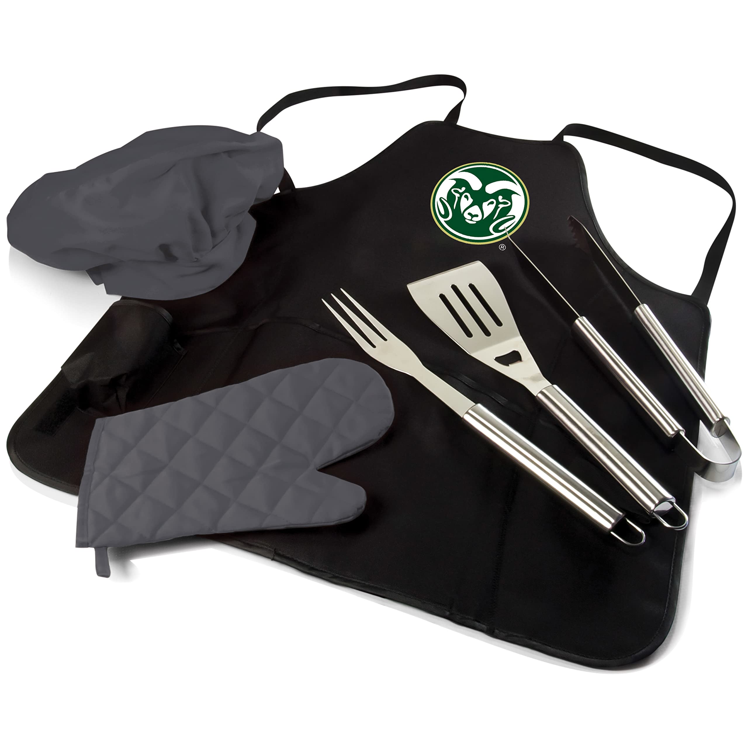 PICNIC TIME NCAA Unisex Adult BBQ Apron Tote Pro Grill Set - Durable Cooking Accessories for Tailgating, Backyard BBQs, College Game Day Parties & Outdoor Gatherings